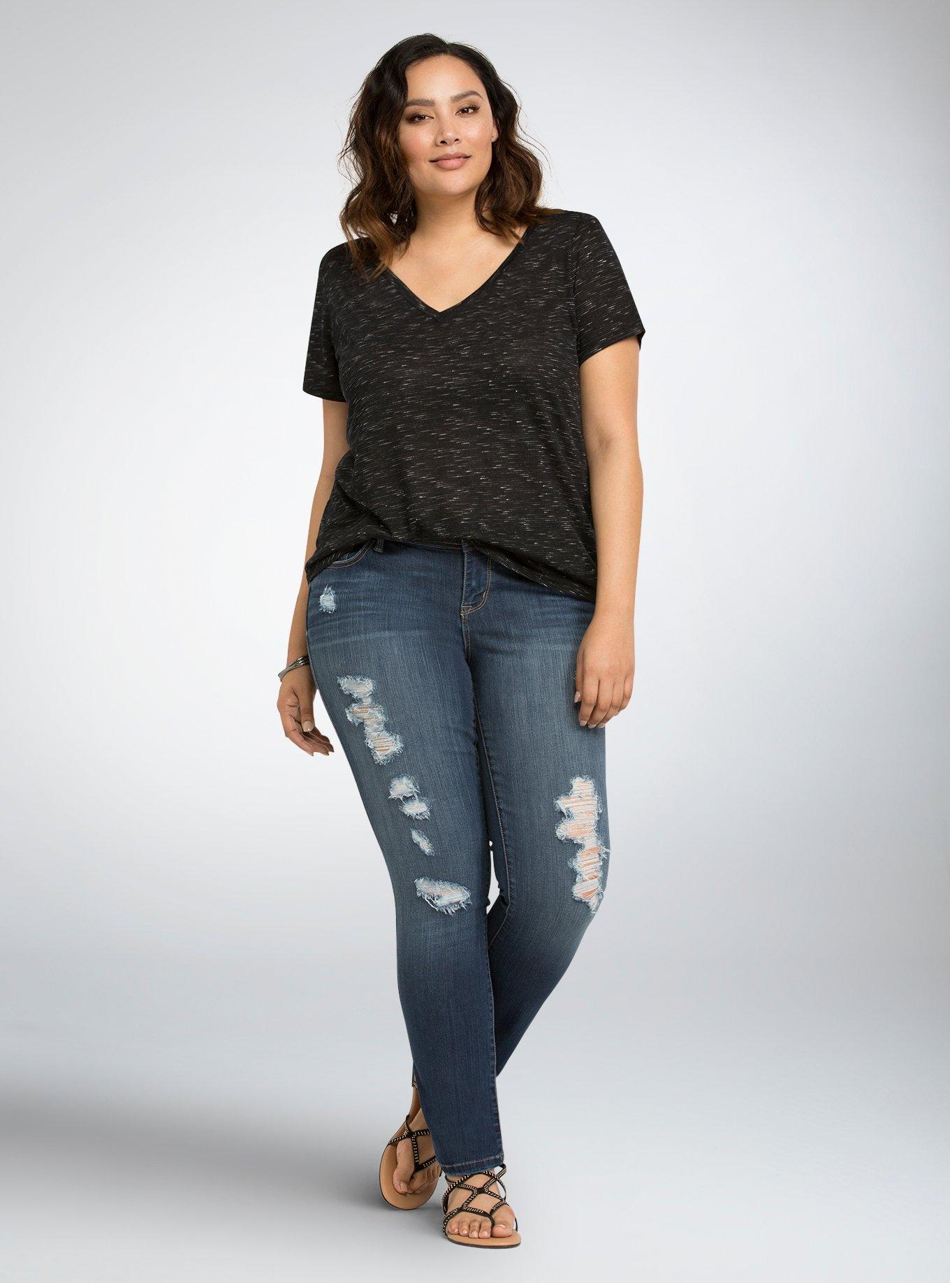 Plus Size - Jeggings - Plaid Print Red Wash - Torrid