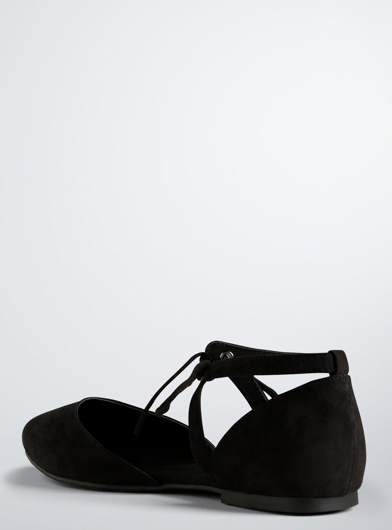 Lace Up D'orsay Flats (Wide Width), BLACK, alternate