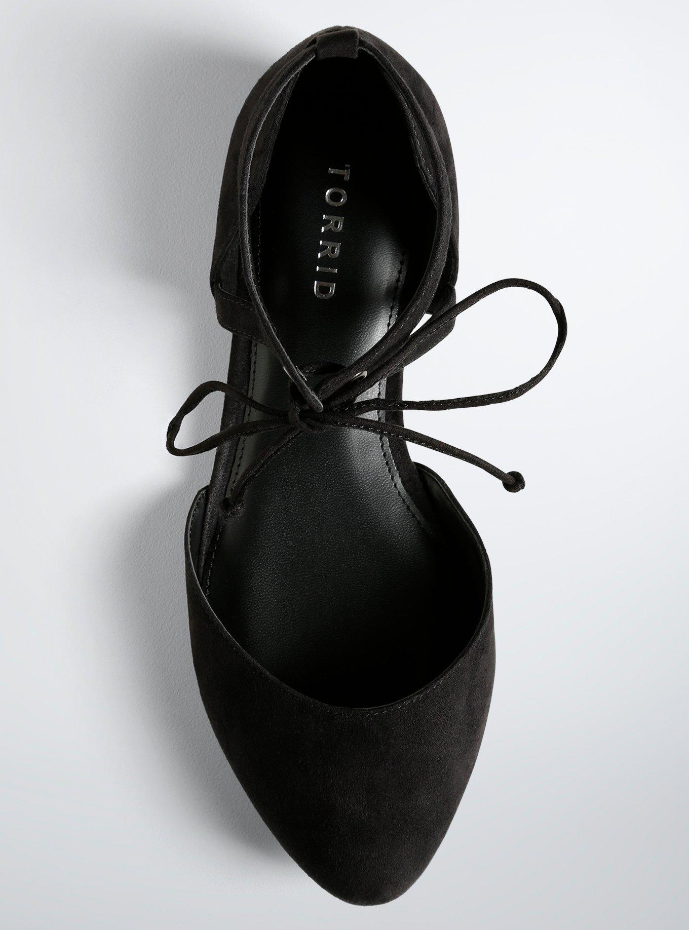 Lace Up D'orsay Flats (Wide Width), BLACK, alternate