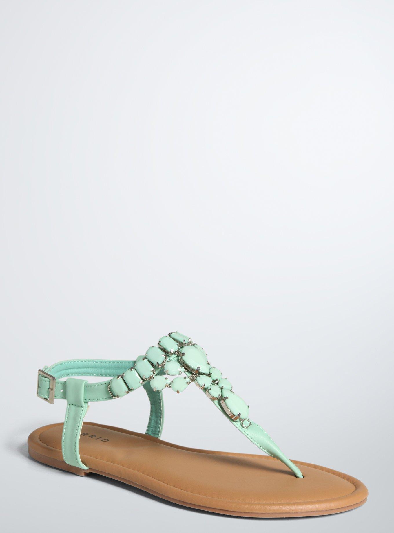 Plus Size - Gemstone T-Strap Sandals (Wide Width) - Torrid