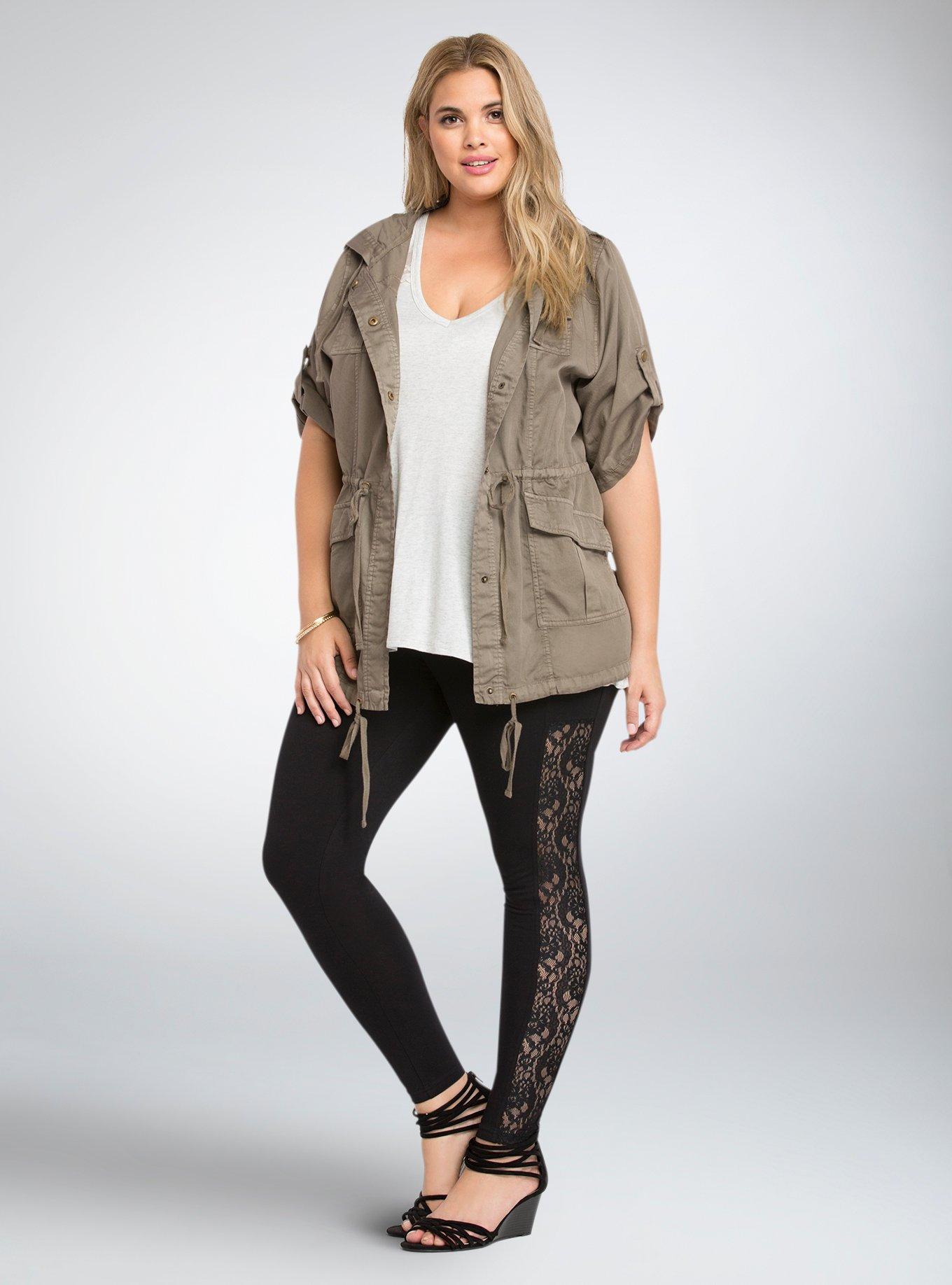 Lace edged outlet leggings