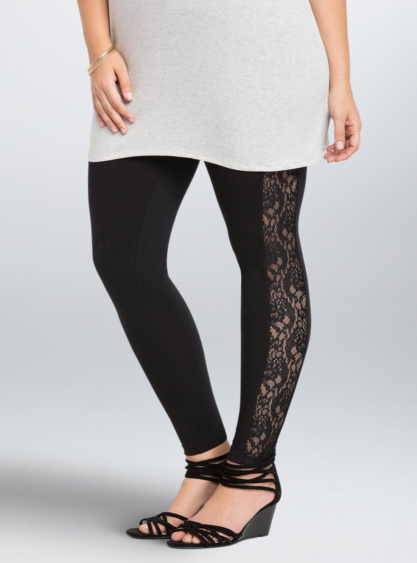 Plus Size Lace Trim Full Length Leggings Torrid