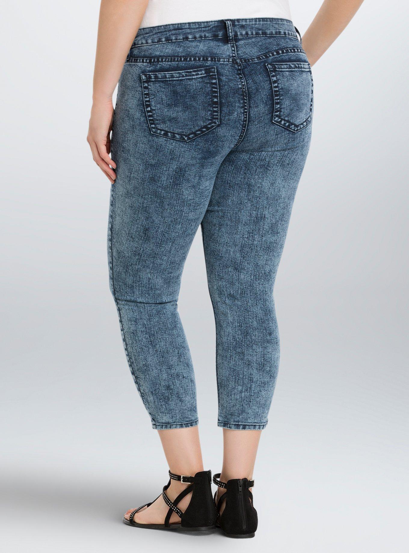 Buy Girls Black Acid Wash Front Zipper Straight Jeans Online at