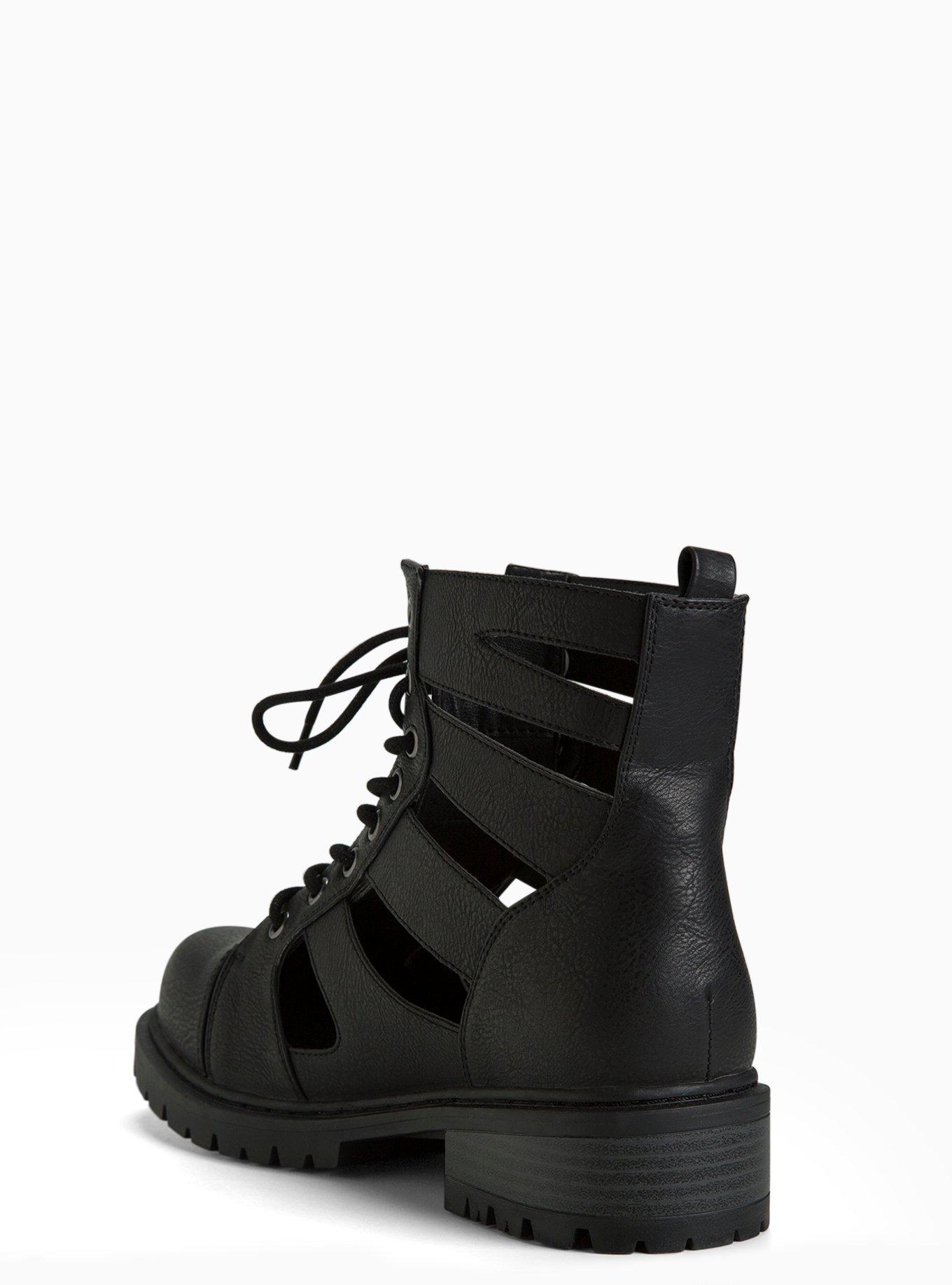 Cut out shop combat boots