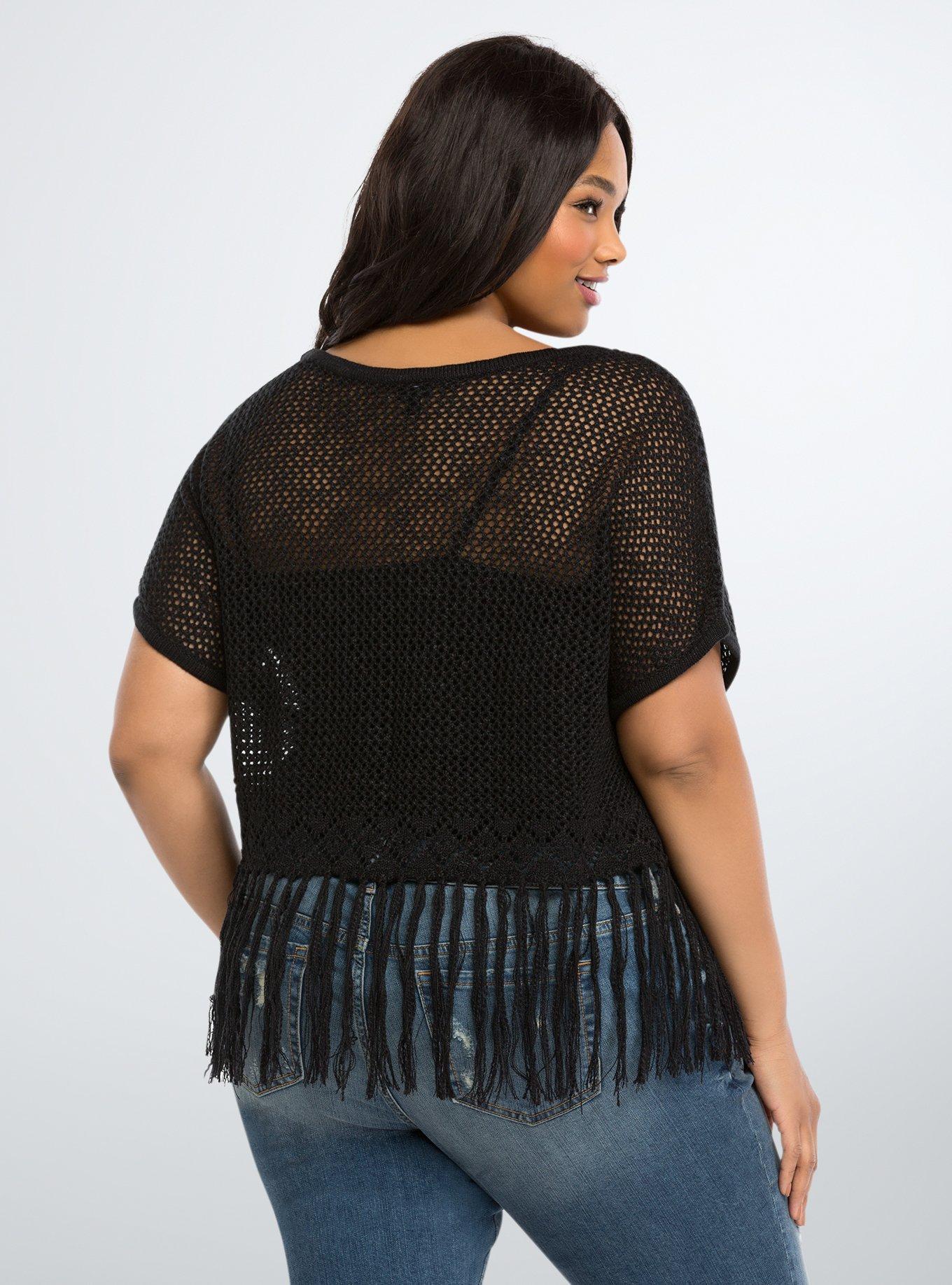LEINWANDE Mixed Fringe Crop Top ベスト LEINWANDE Mixed Fringe Crop Top