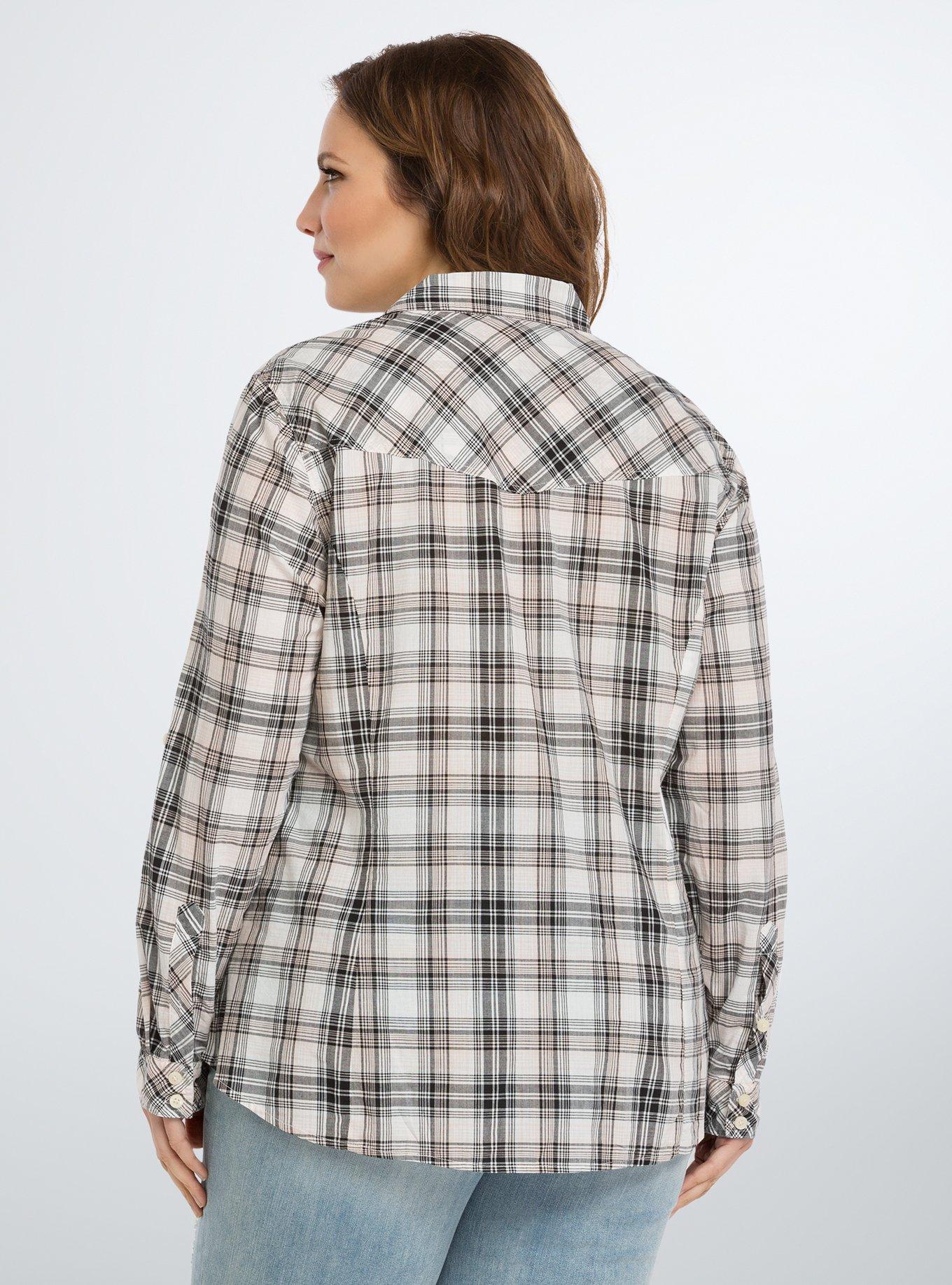 Plus Size Plaid Camp Shirt, ALMOST PLAID, alternate