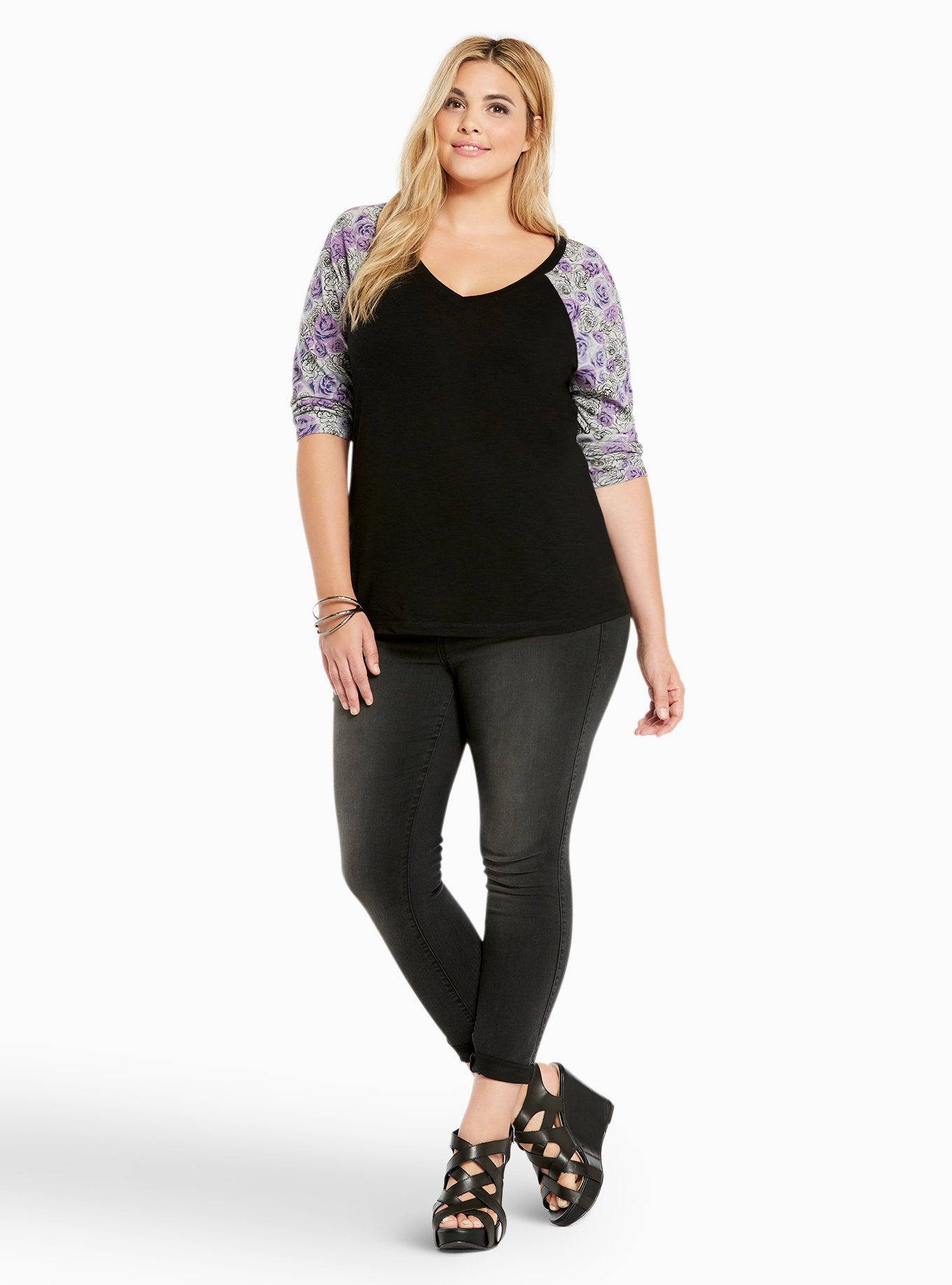 Plus Size - Floral Raglan Tee - Torrid