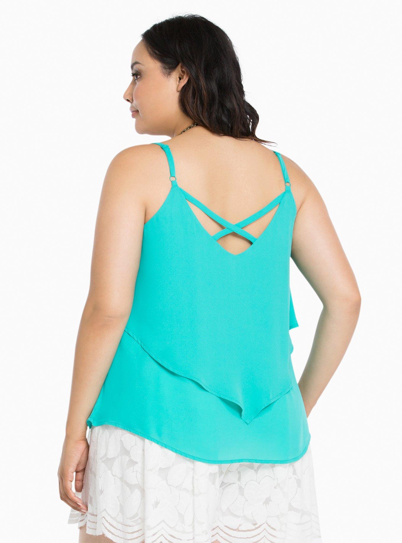 Double Layer Crisscross Cami, CERAMIC, alternate