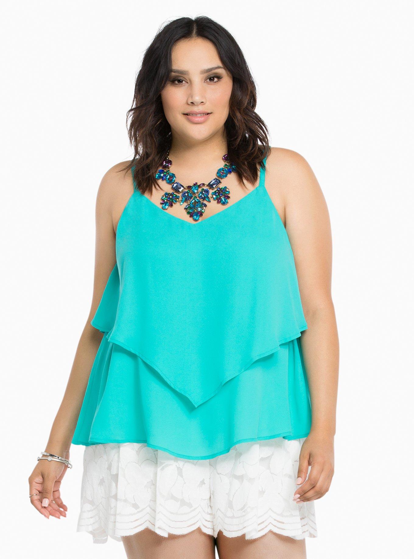 Double Layer Crisscross Cami, CERAMIC, hi-res