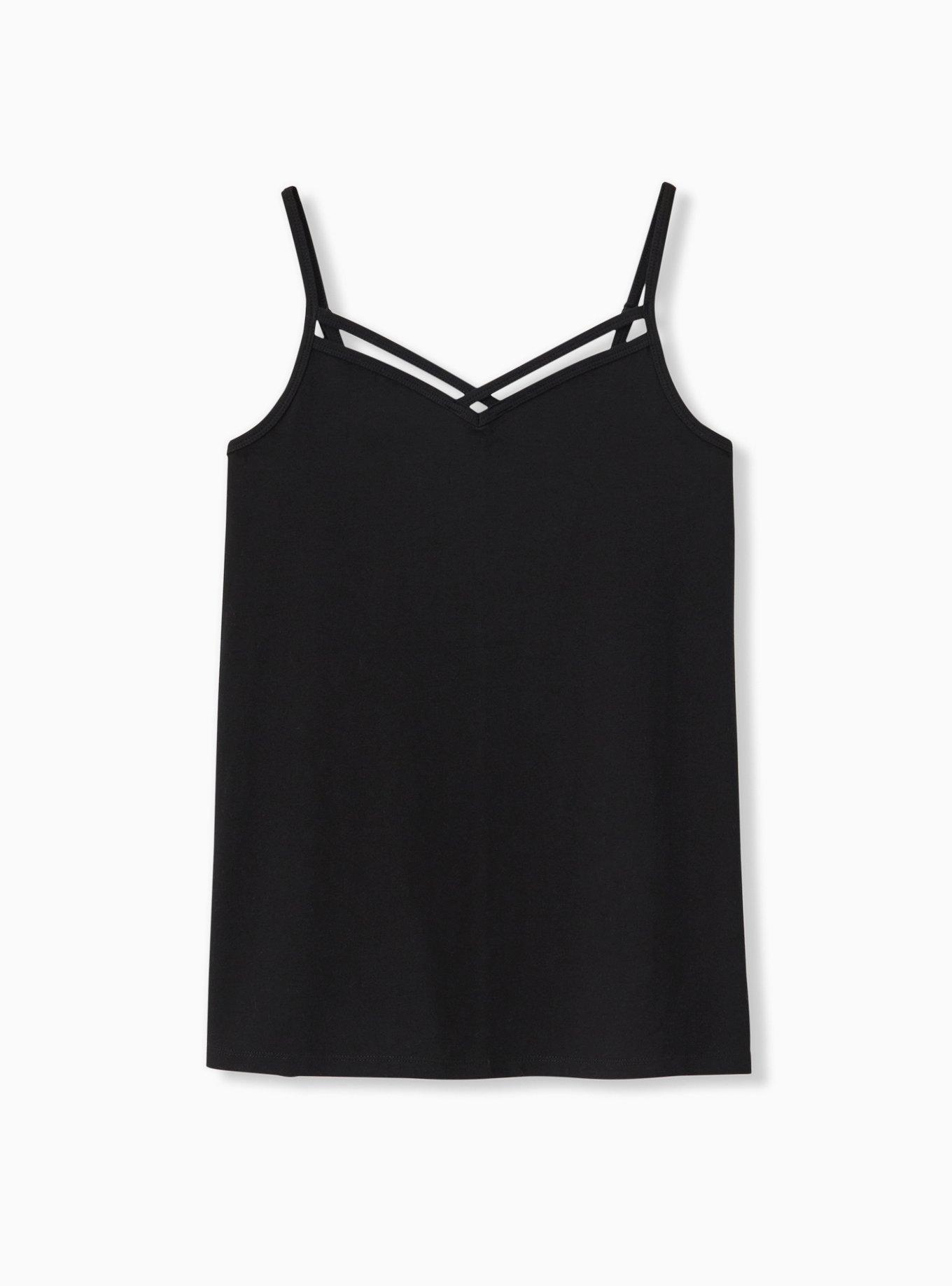 Shape Black Fuller Bust Cup Detail Strappy Cami