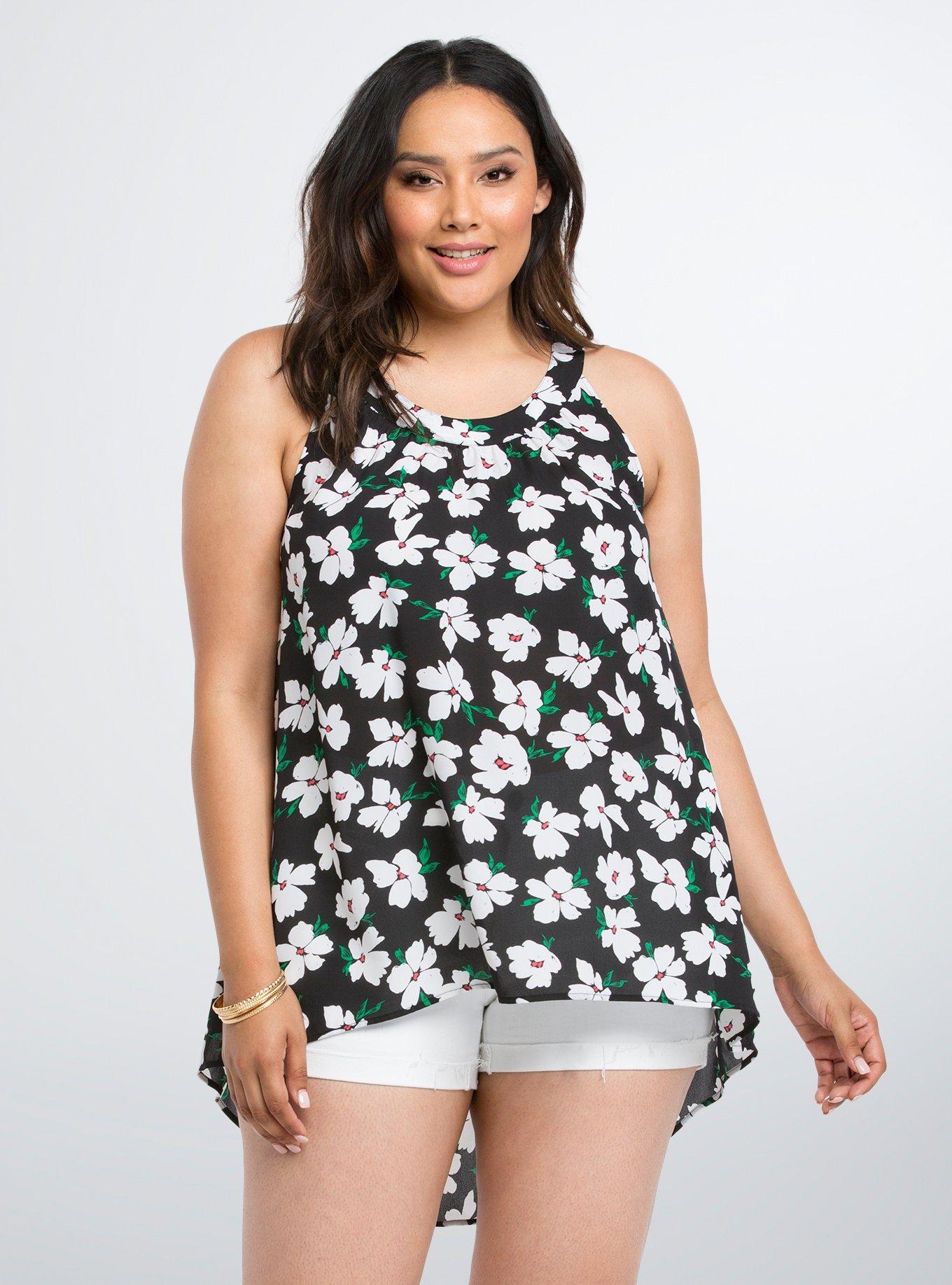 Plus Size - Floral Chiffon Hi-Lo Tank Top - Torrid