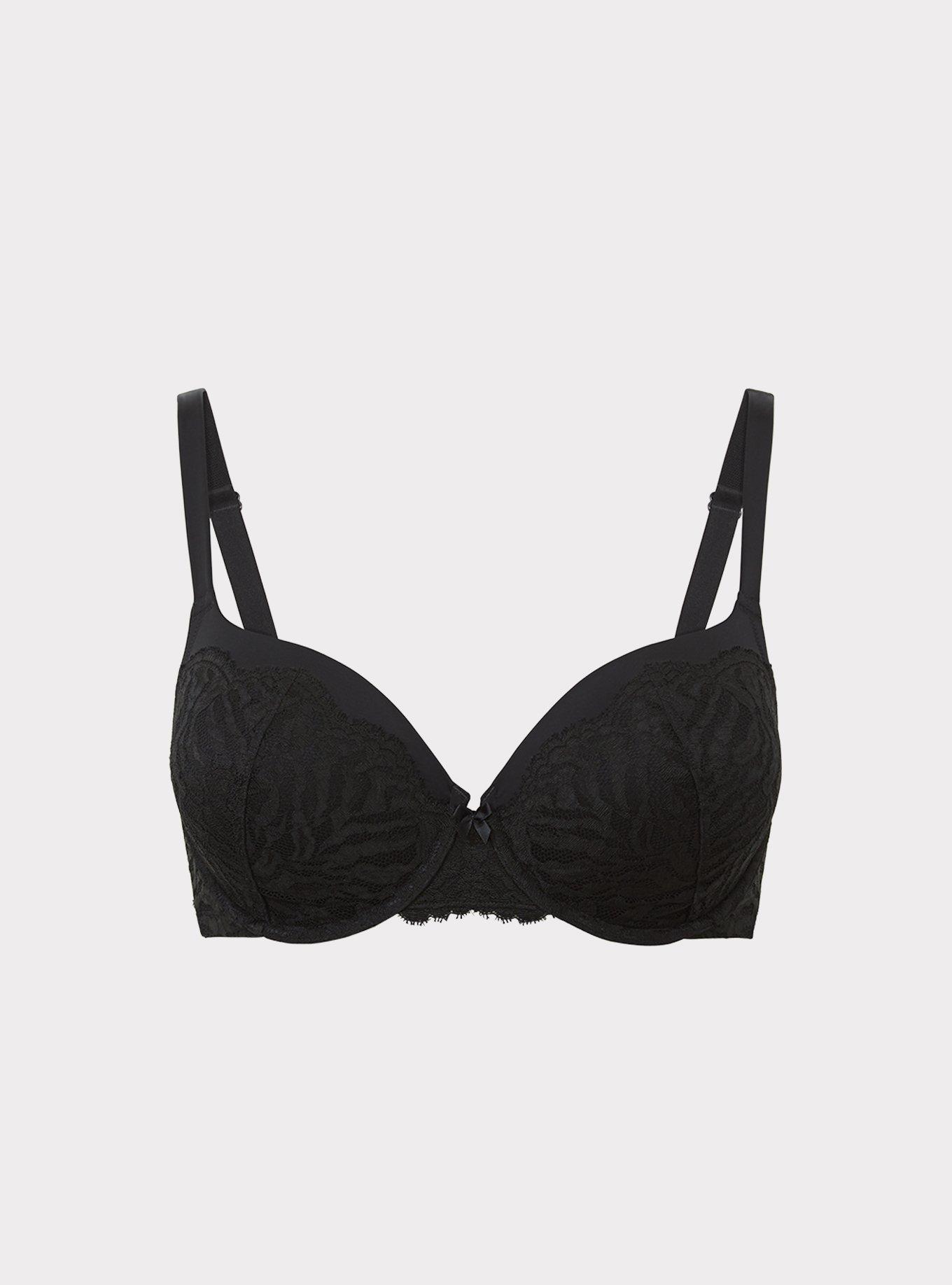 Balconette Push-Up Lace Ballet Back Bra, RICH BLACK, hi-res