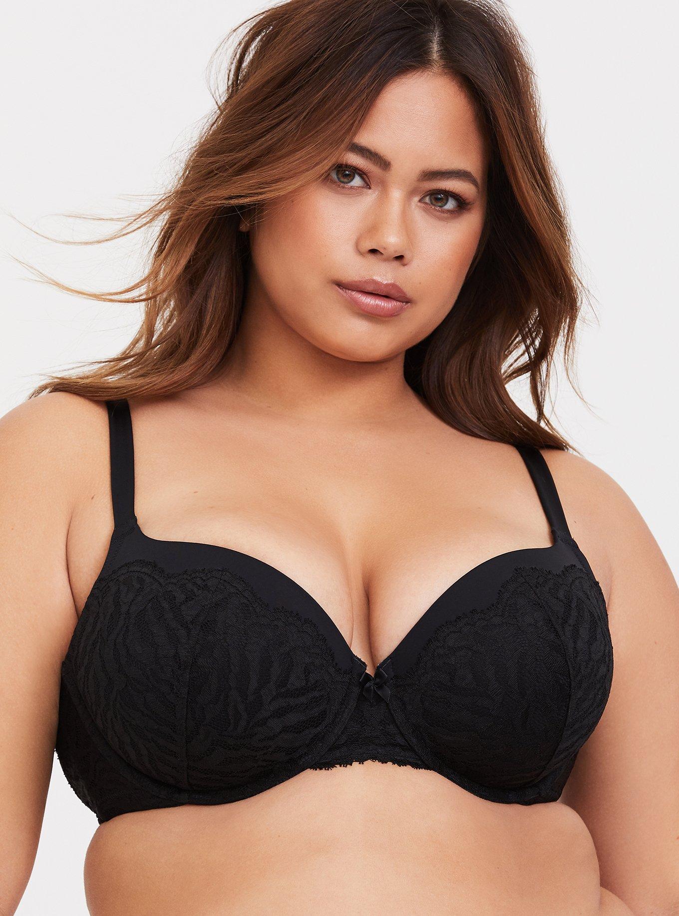 Balconette Push-Up Lace Ballet Back Bra, RICH BLACK, hi-res