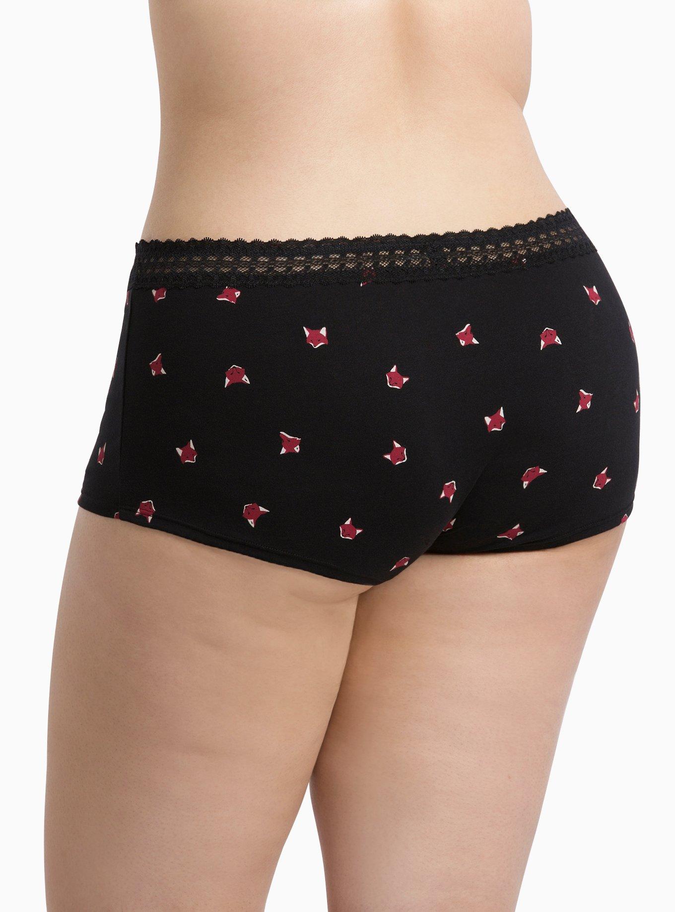 Plus Size - Fox Print Cotton Boyshort Panty - Torrid