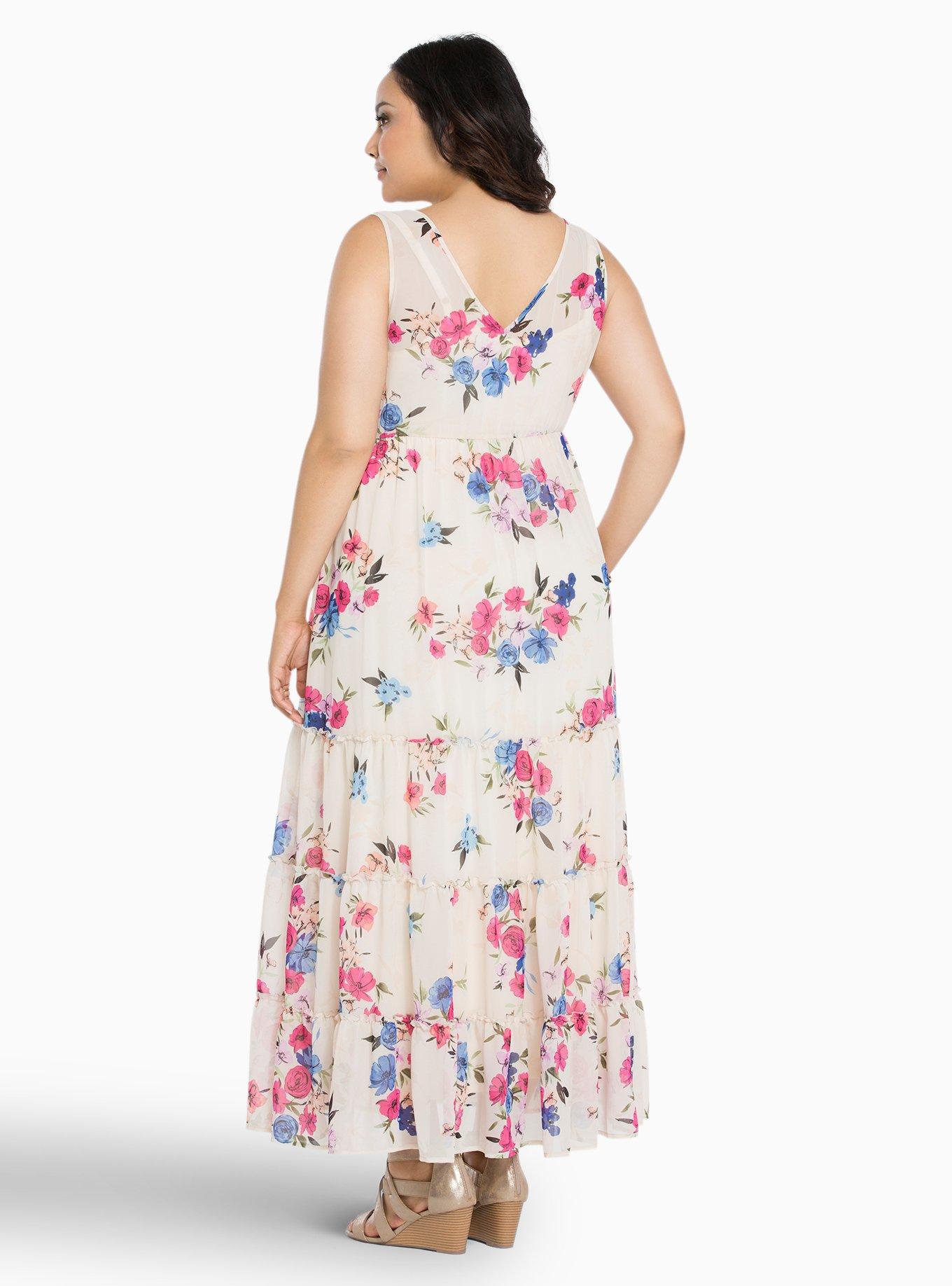 Plus Size - Floral Chiffon Tiered Maxi Dress - Torrid