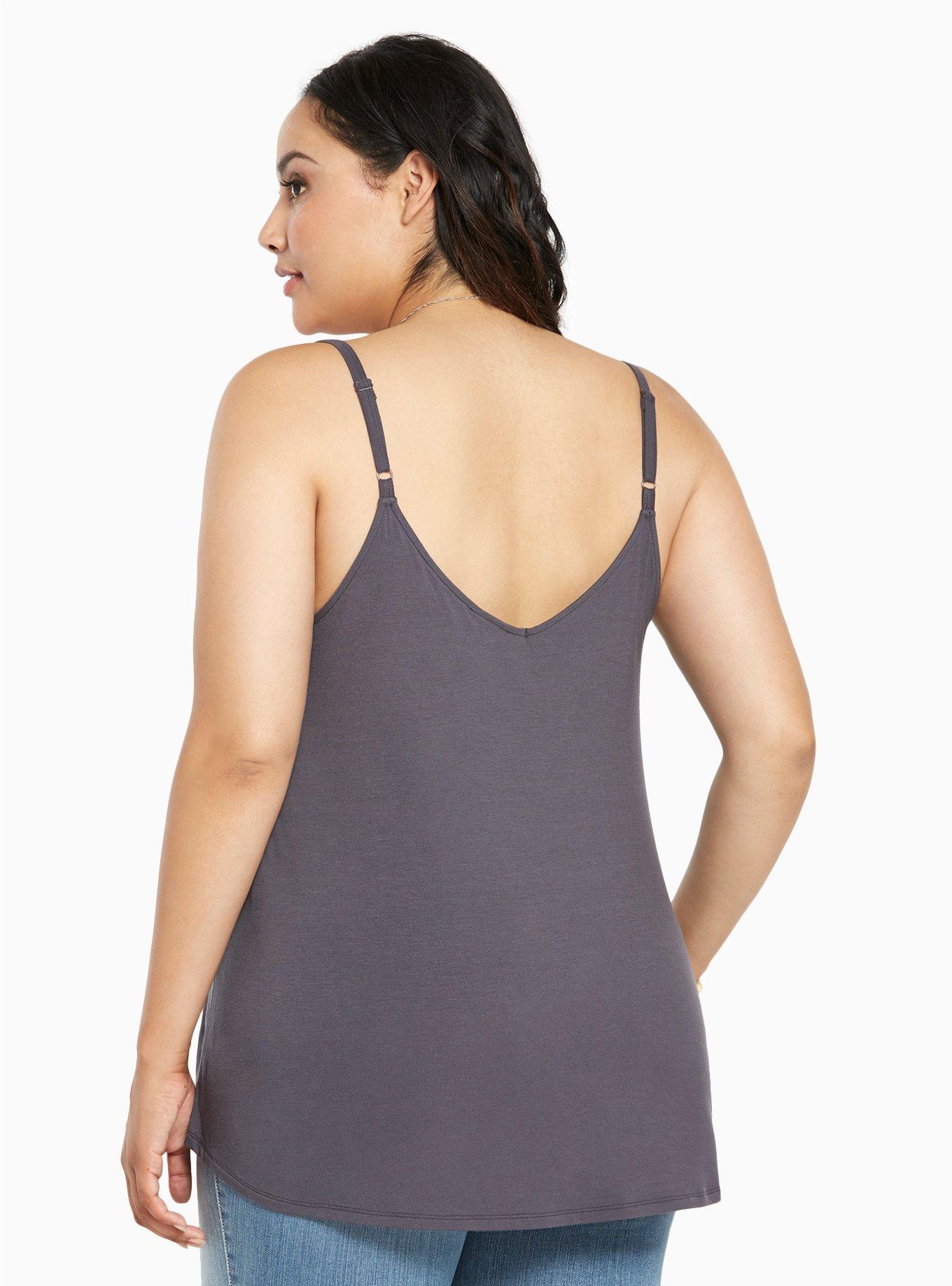 Plus Size Feather Print Swing Tank Top, HEATHER GREY, alternate