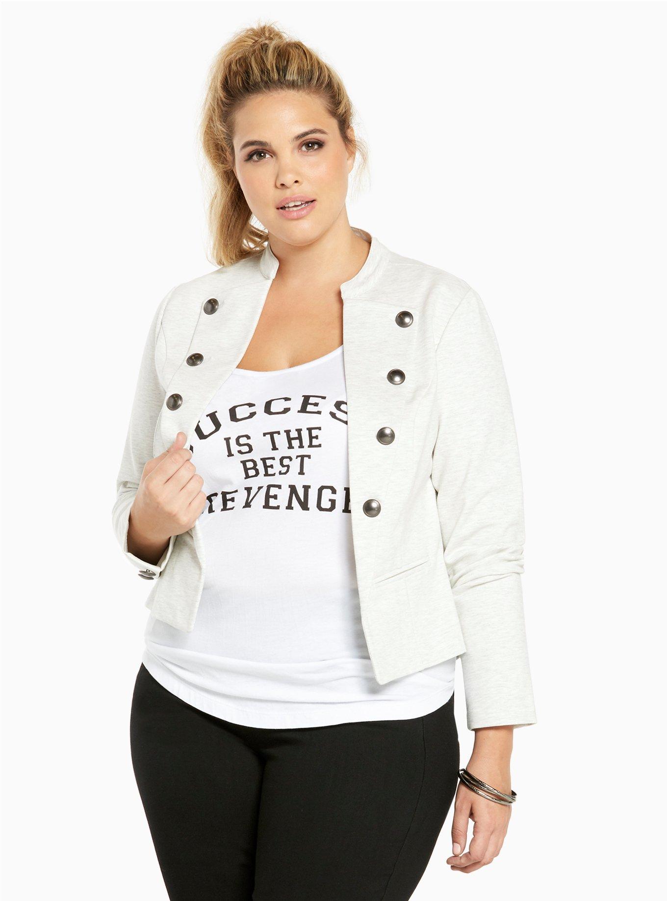 Plus Size Ponte Military Jacket Torrid