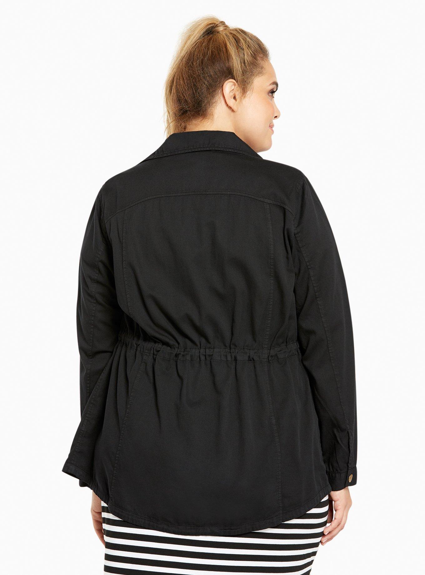 Plus Size - Twill Drape Front Jacket - Torrid