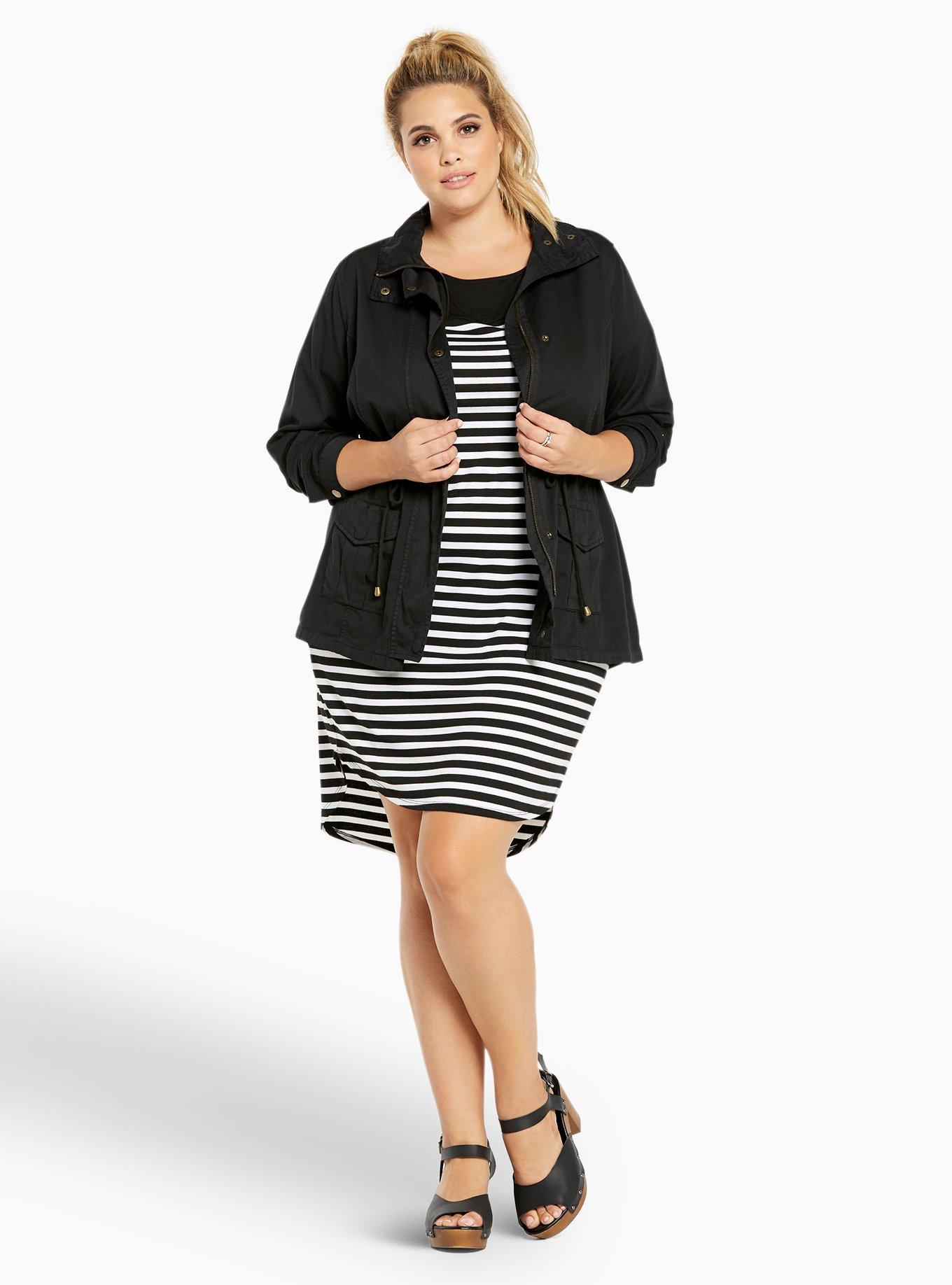 Plus size black utility on sale jacket