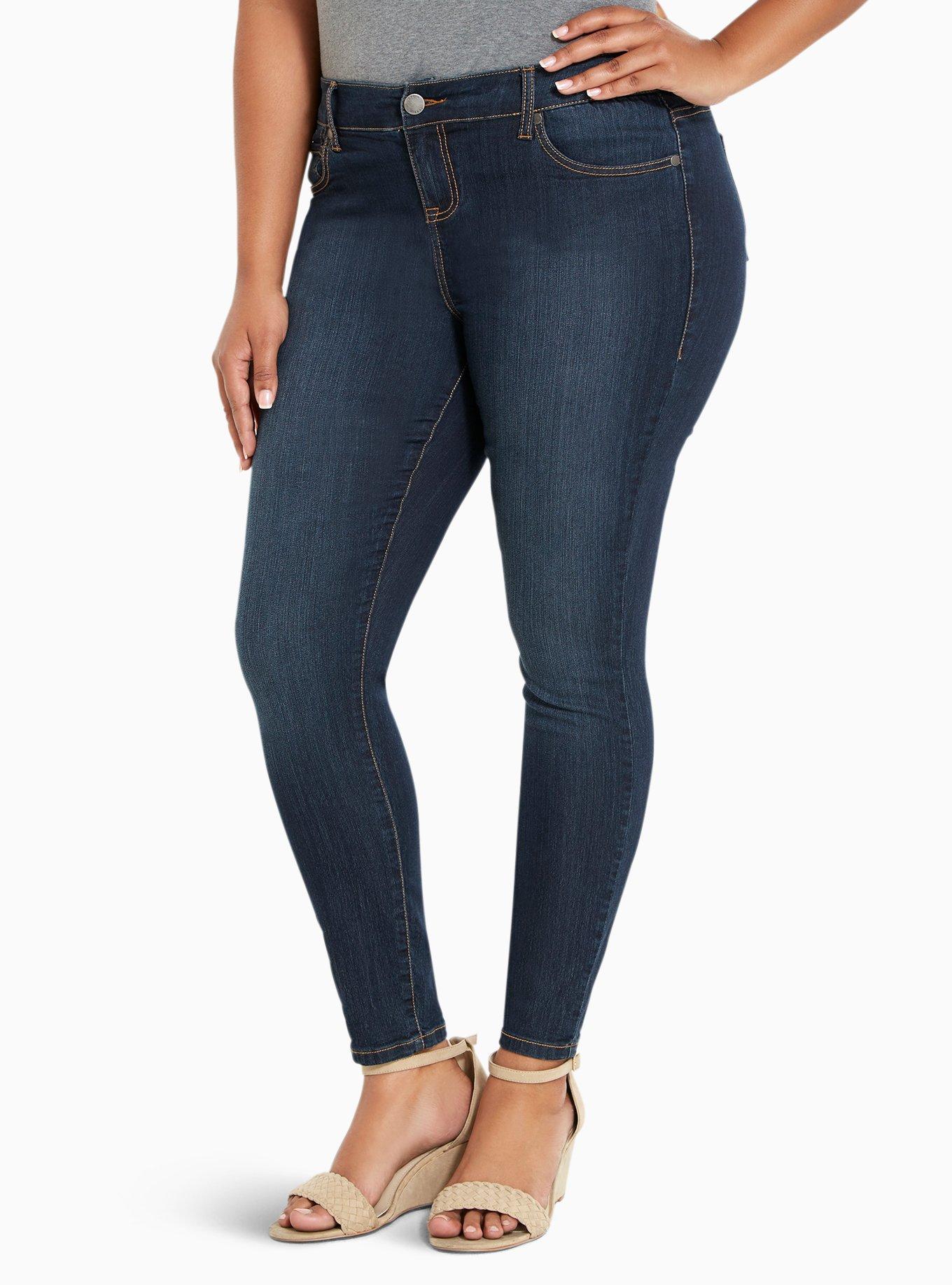 Plus Size Torrid High Rise Ultra Skinny Jeans Dark Wash Torrid
