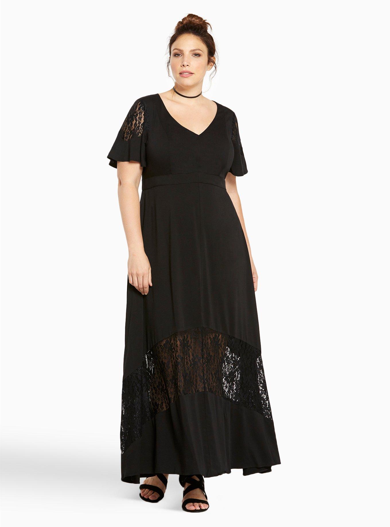 Torrid black shop lace maxi dress