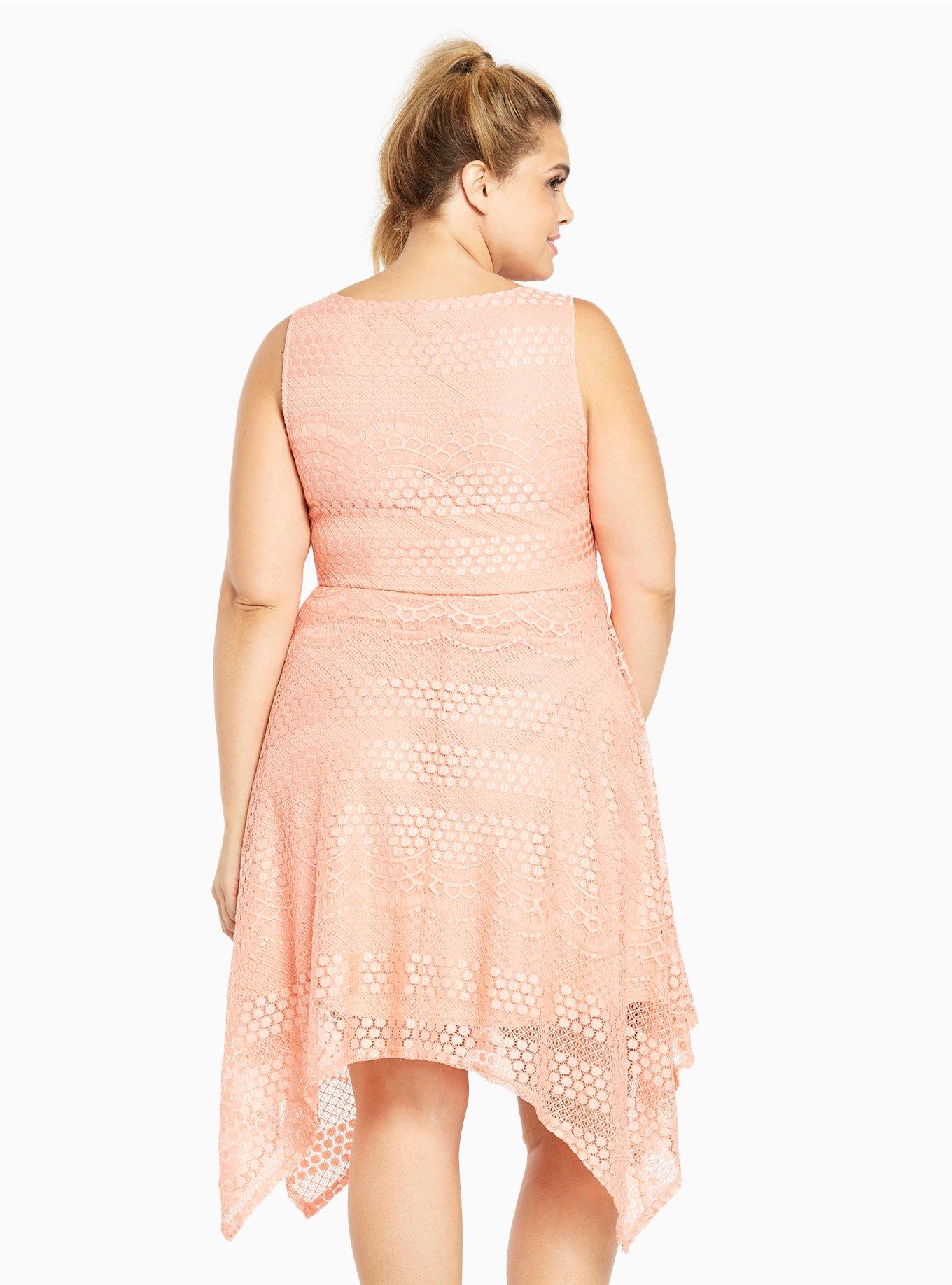 All Over Lace Hanky Midi Dress, APRICOT BLUSH, alternate