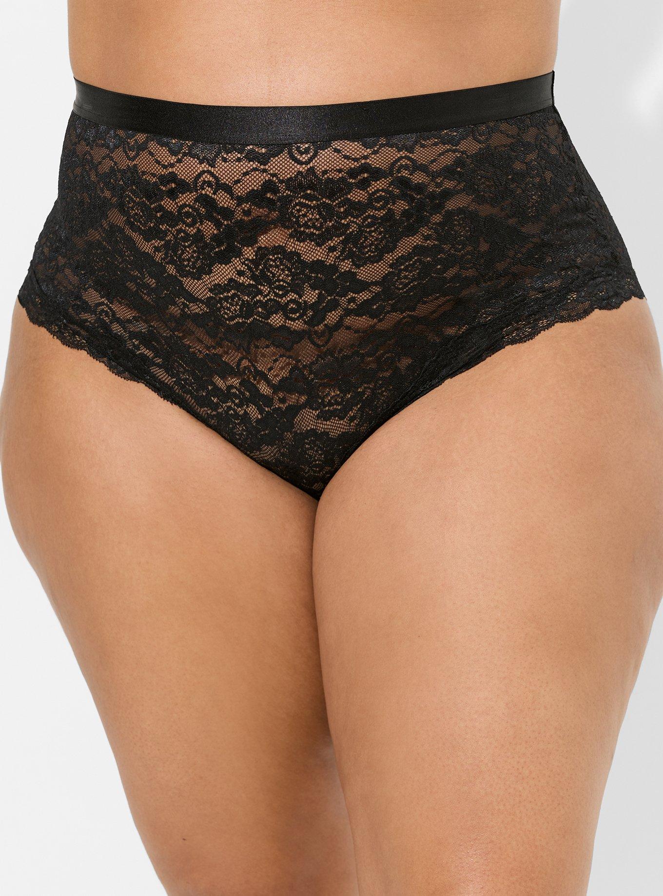 Plus Size Comfortable Hipster Sexy Flower Lace Briefs High Rise