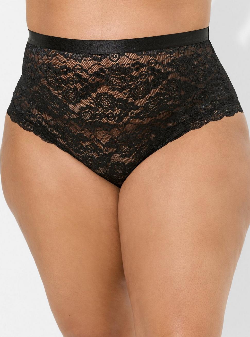 Lace High-Rise Cheeky Panty, RICH BLACK, hi-res