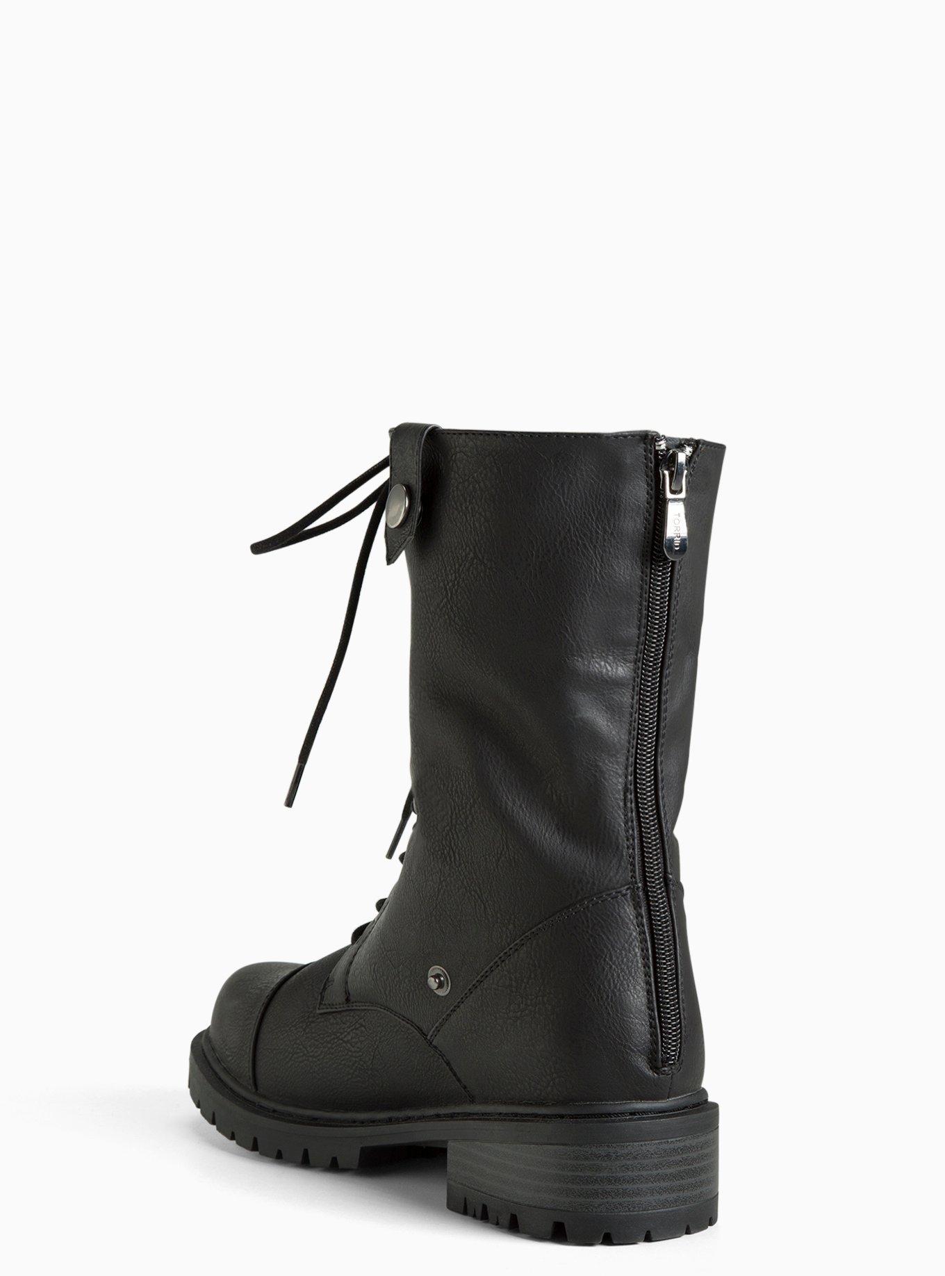 Black fold best sale over combat boots