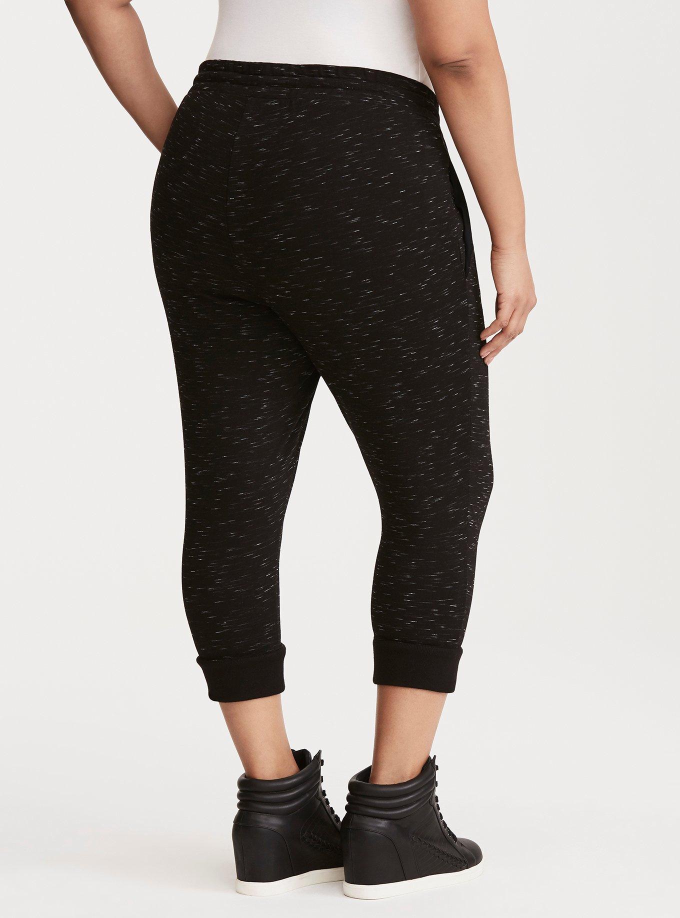 Francisca Black Plus Soft Knit Joggers, 2X-4X