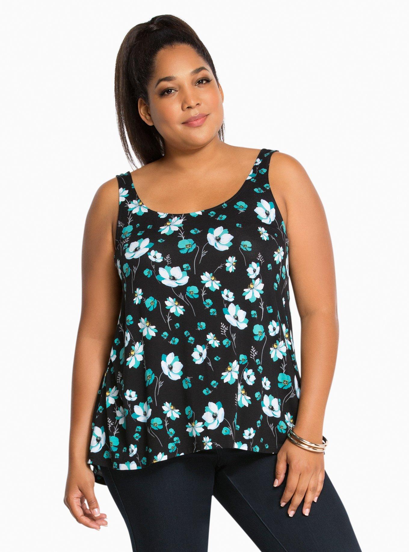 Plus Size - Floral Twist Back Tank Top - Torrid