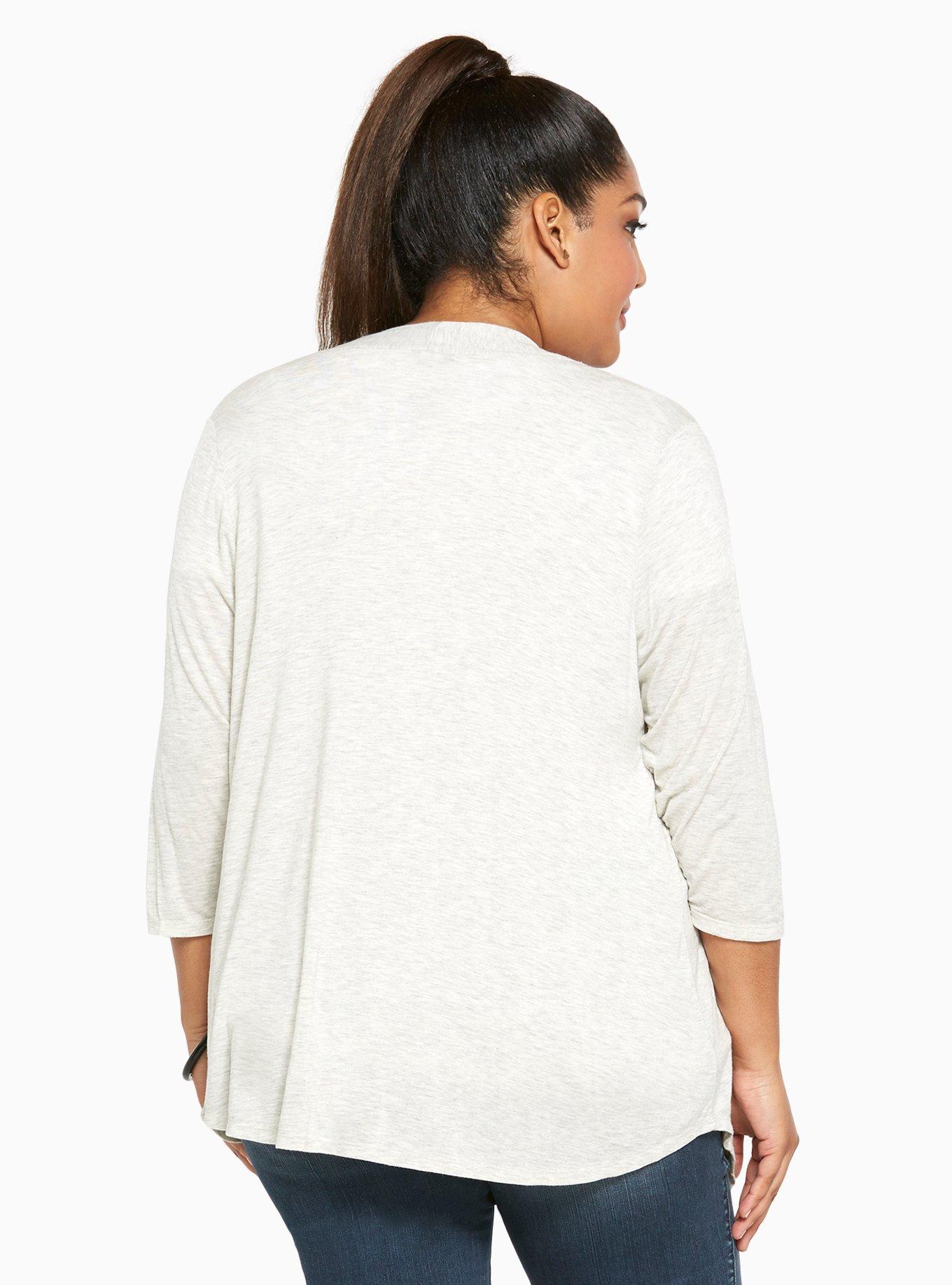 Plus Size Shimmer Ribbed Knit Open-Front Cardigan