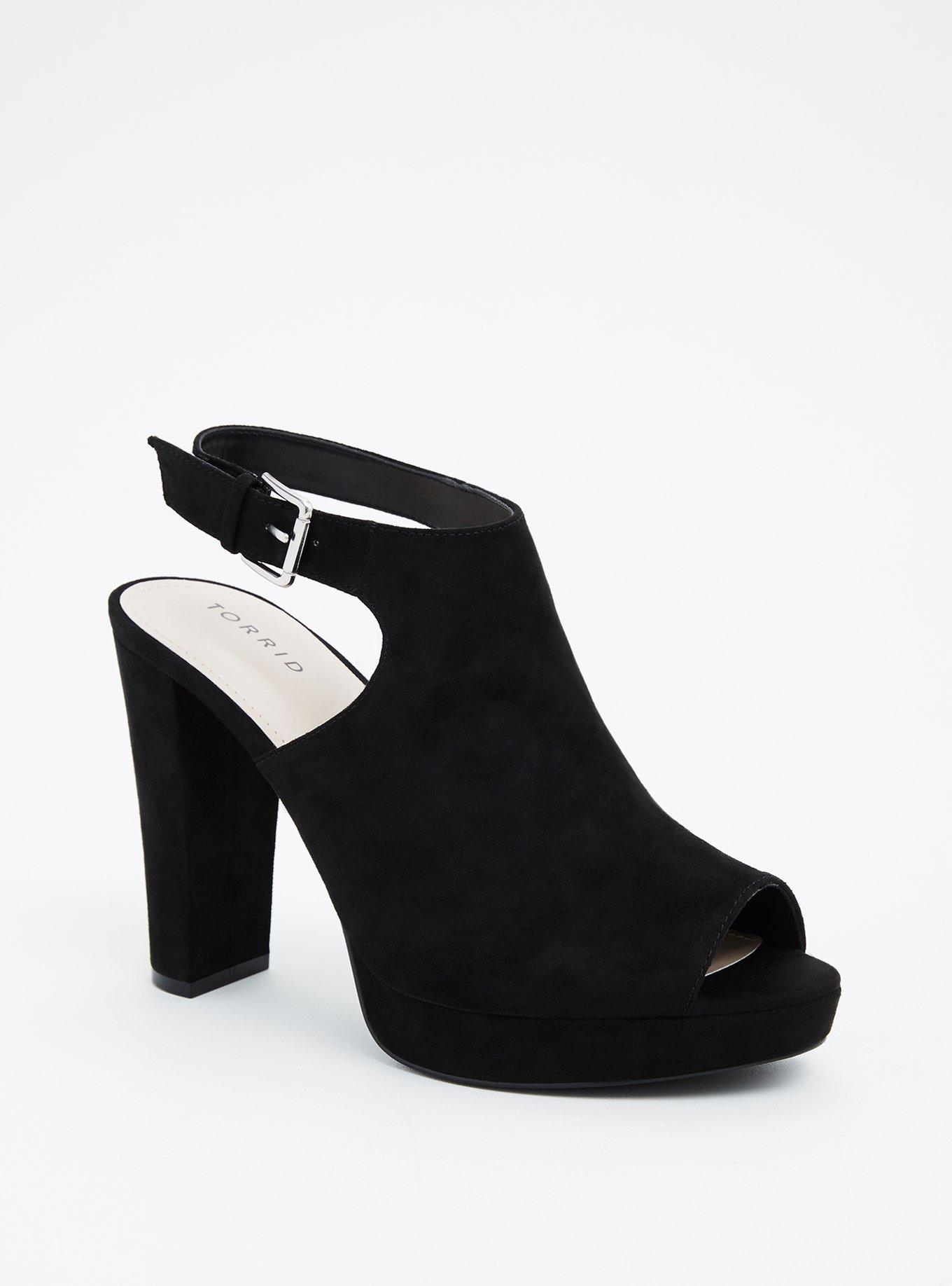 Black Peep Toe Heel (Wide Width