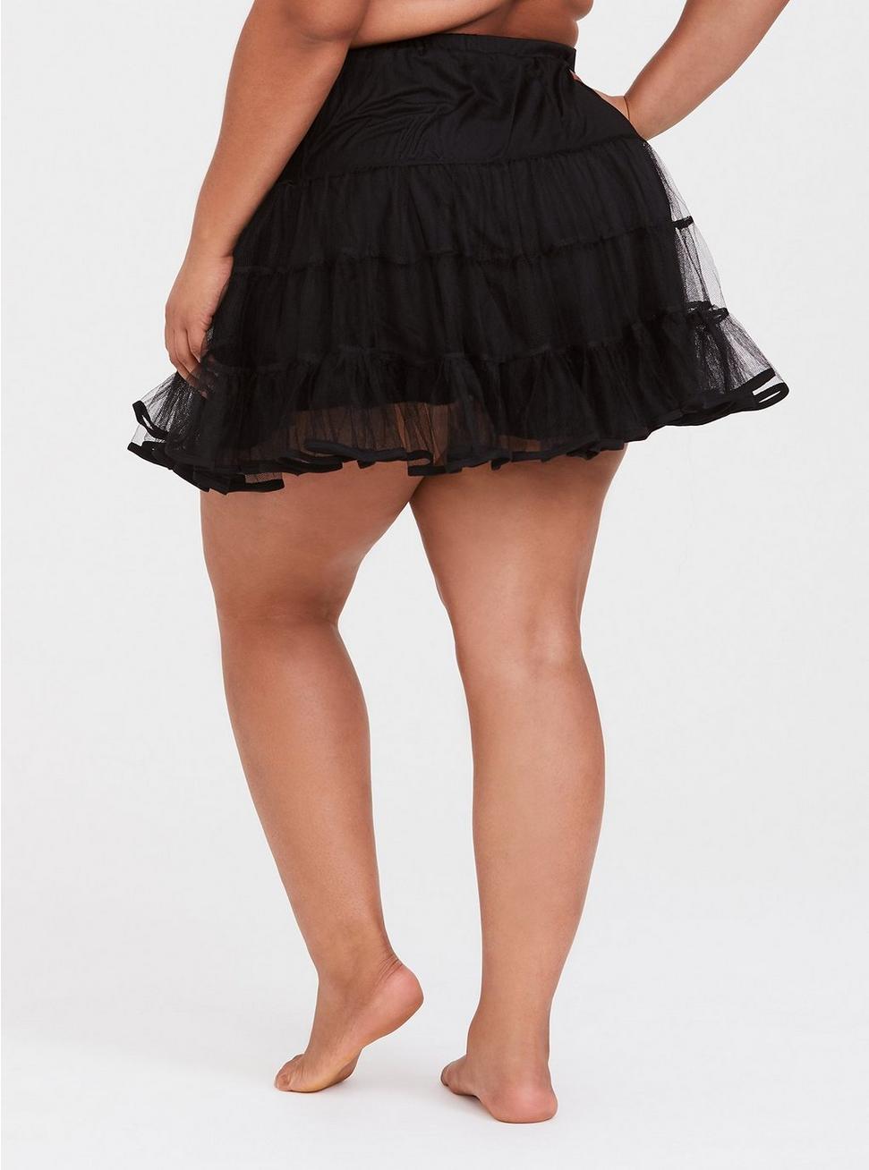 Plus Size Black Mini Petticoat, BLACK, alternate