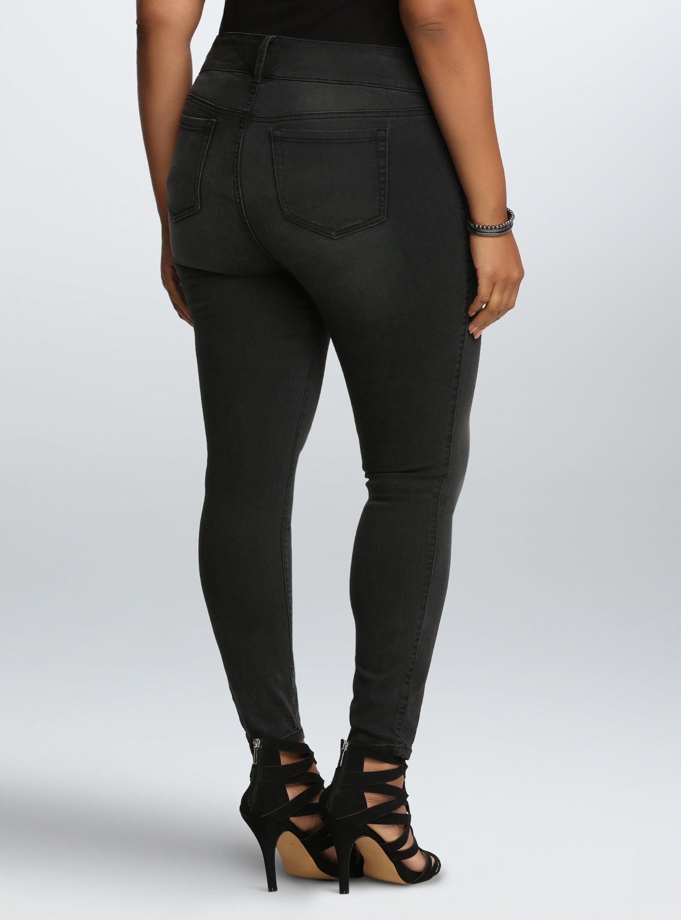 Plus Size Torrid Jeggings - Black Wash, DEAD OF NIGHT, alternate