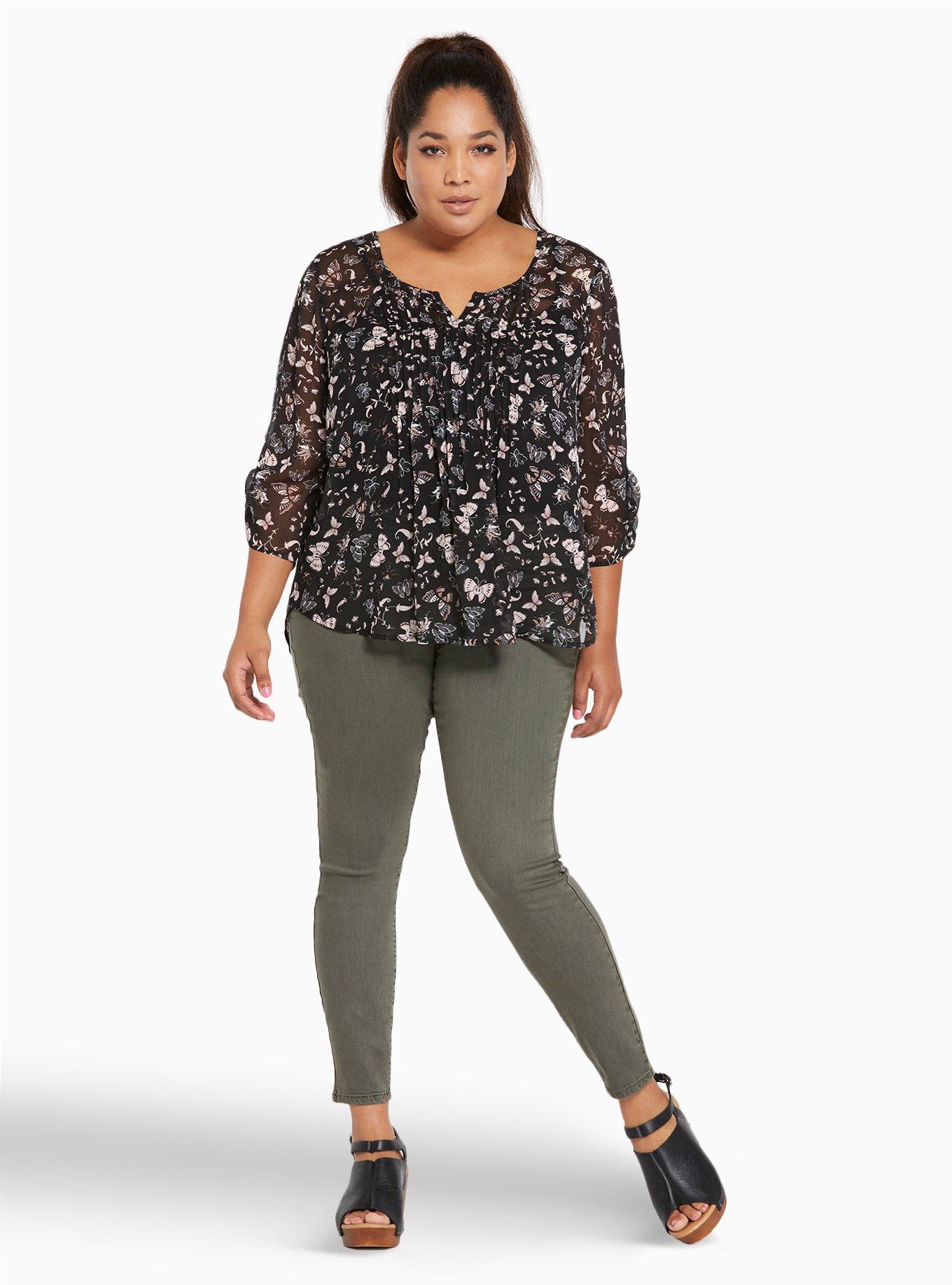 Plus Size Ultra Skinny Jean - Olive Wash, LIGHT OLIVE, alternate