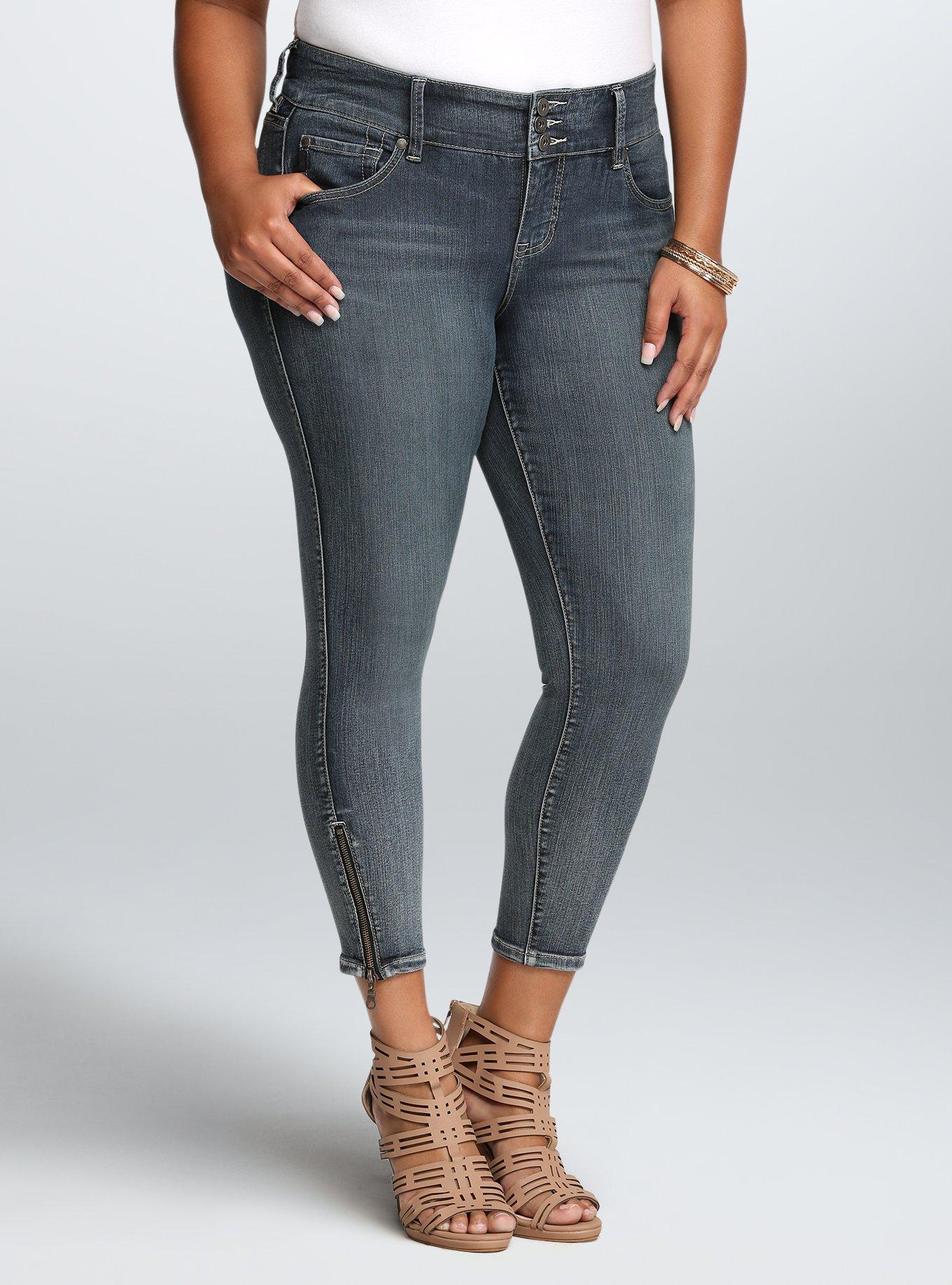 Torrid Stiletto Zip Jegging - Medium Wash, , hi-res
