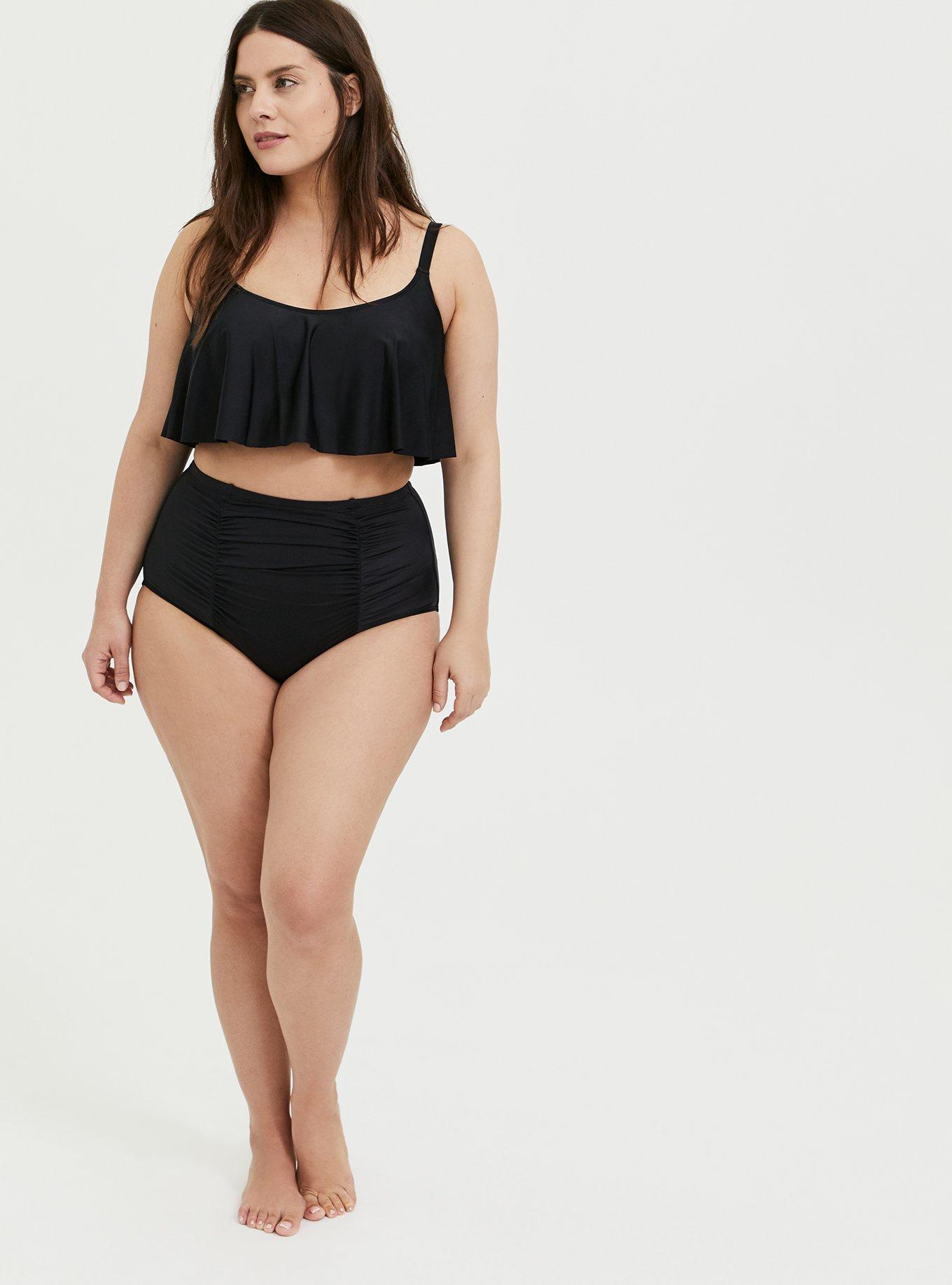 Flounce swim top store plus size