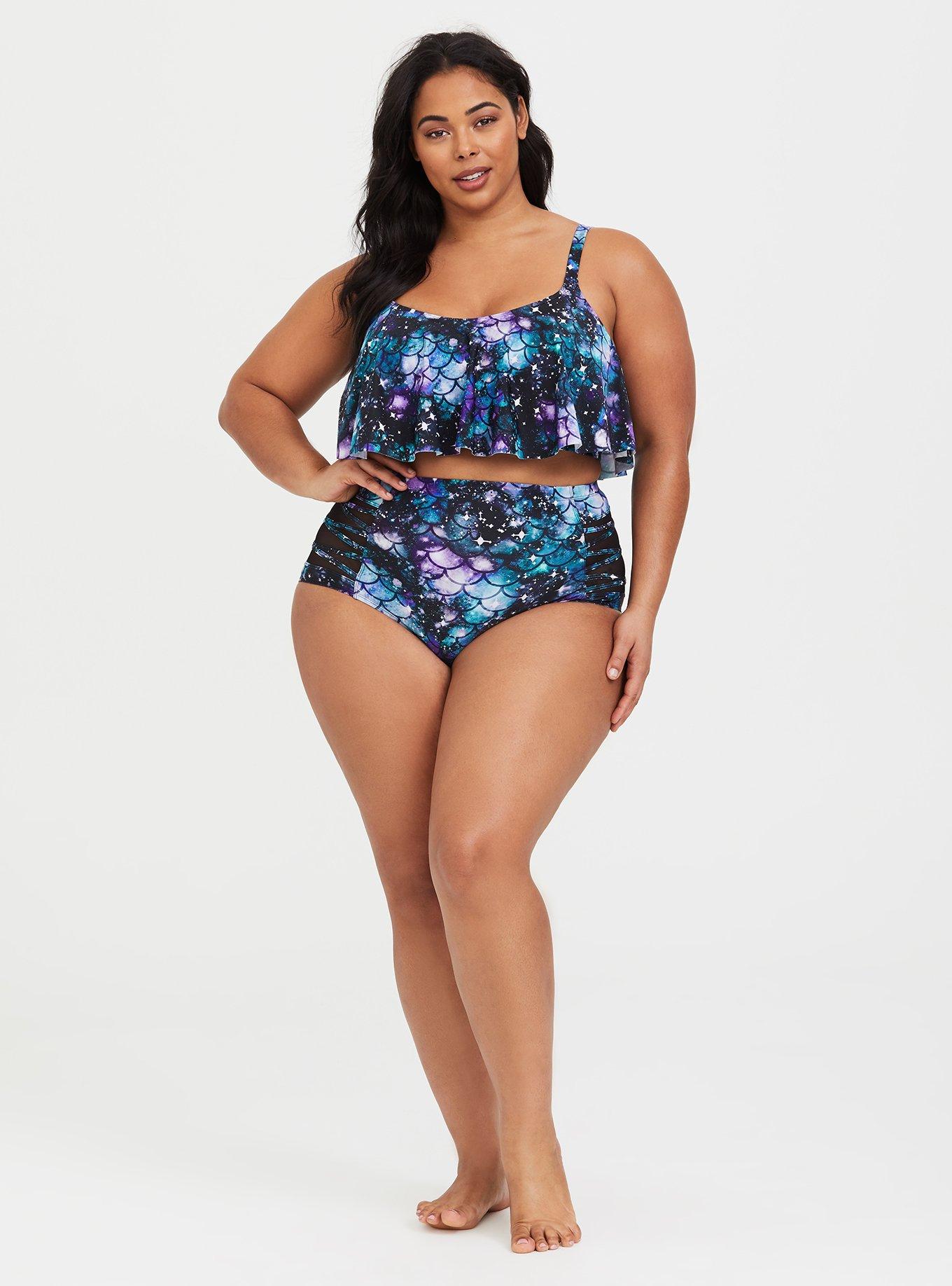 New! Set! Torrid sz 3 Stars Flounce Top Bottoms Swim Bathing Suit 3X