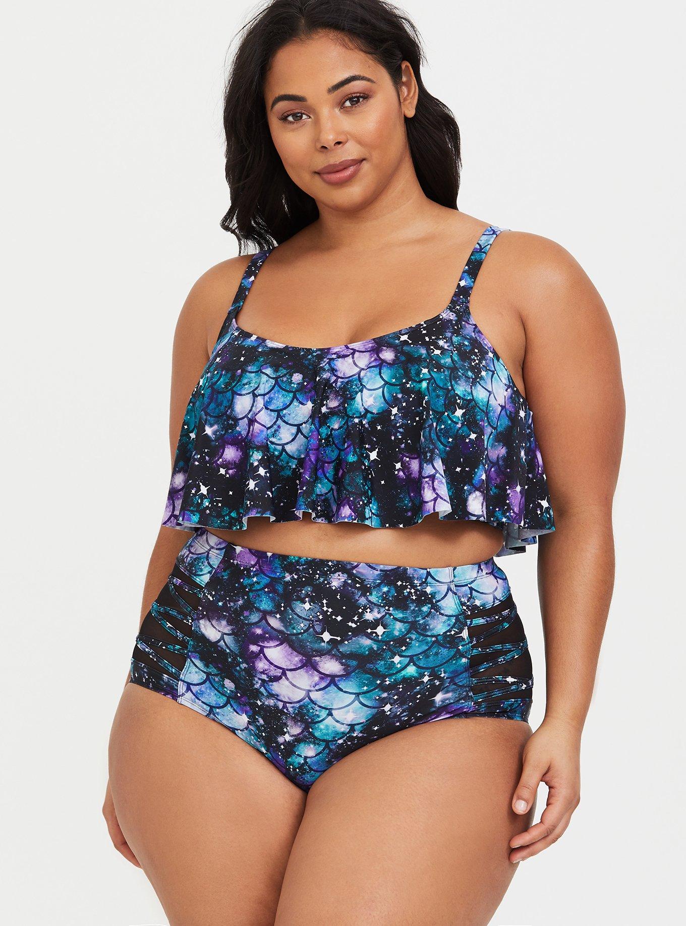 Flounce swimsuit plus size clearance