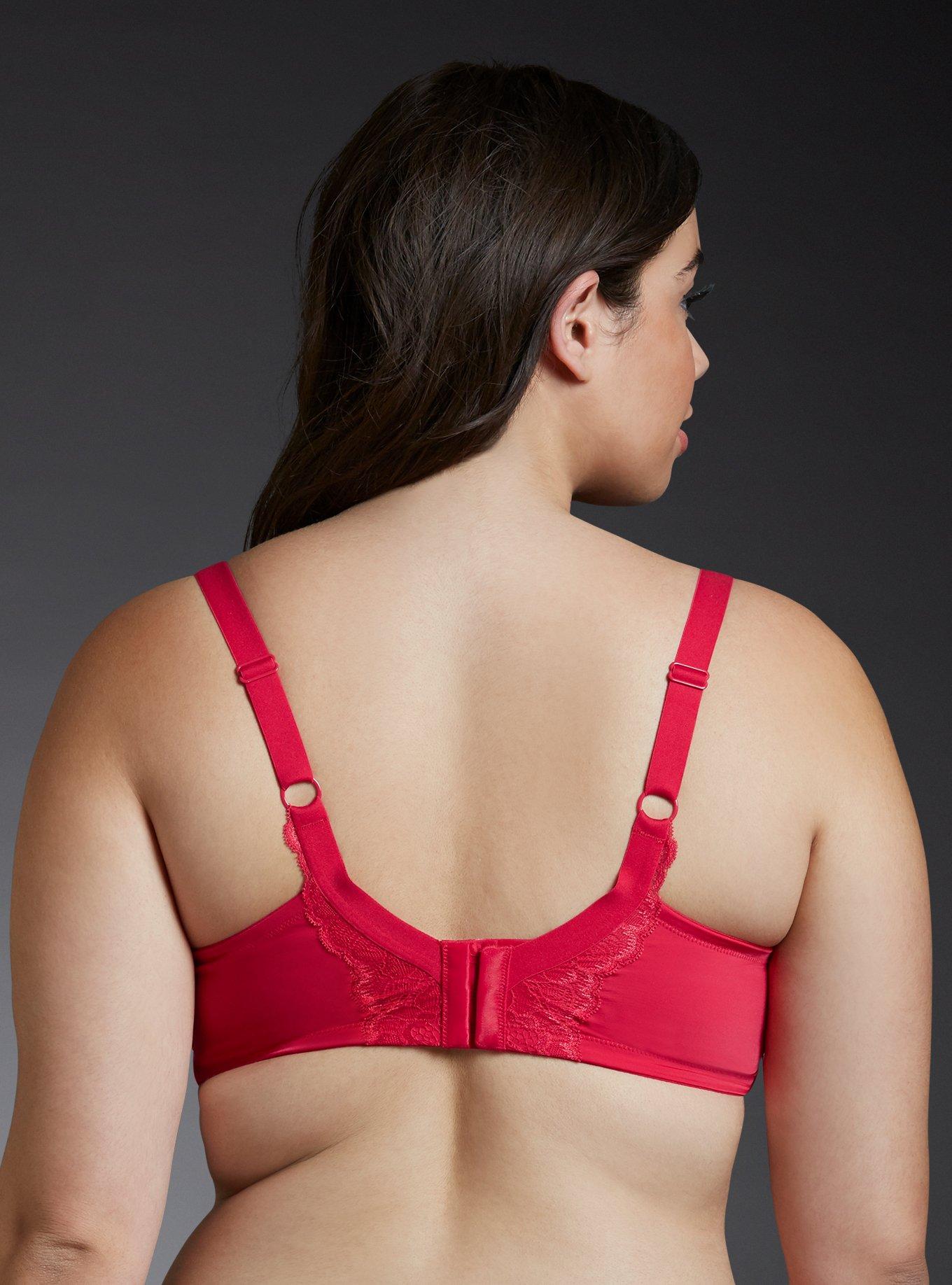 Balconette Push-Up Round Lace Ballet Back Bra, BRIGHT PINK, alternate