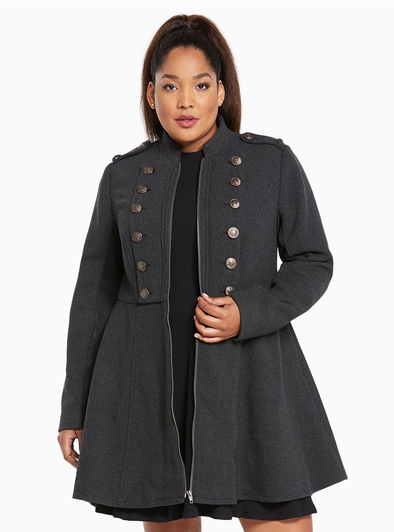 Plus Size - Long Military Coat - Torrid