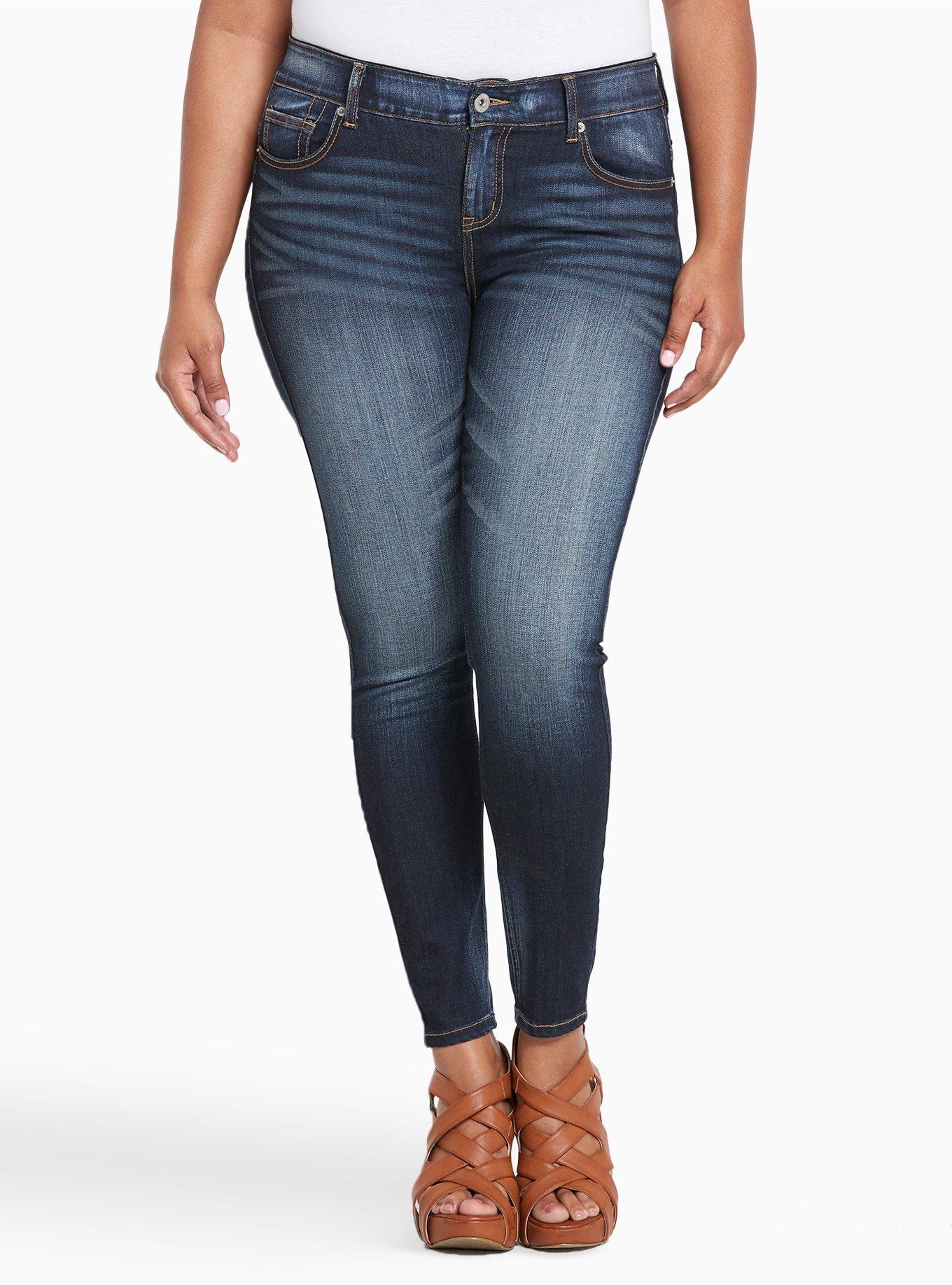 Plus Size - Premium Stretch Bombshell Skinny Jeans - Dark Wash