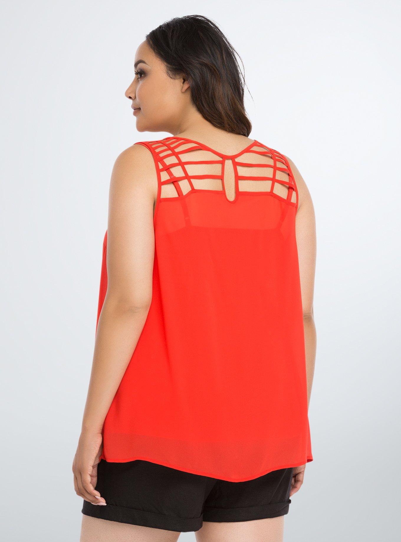 Plus Size Chiffon Cage Tank Top Torrid