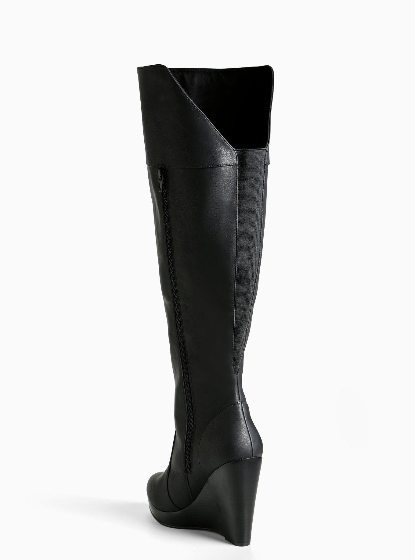 Over the knee wedge boots hot sale wide calf