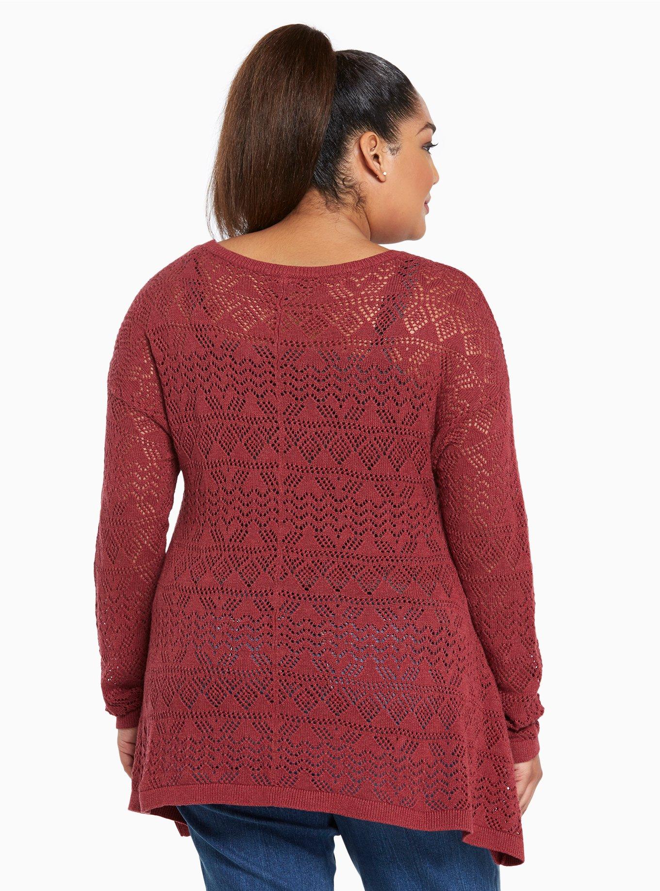 Open Stitch Tunic Sweater, NONEC, alternate