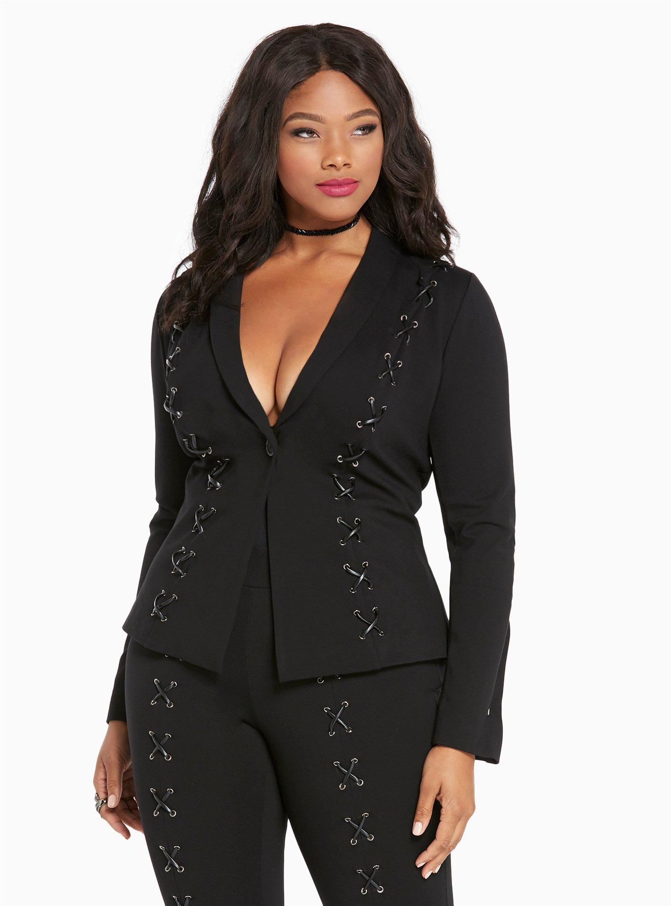 Lace up blazer hot sale