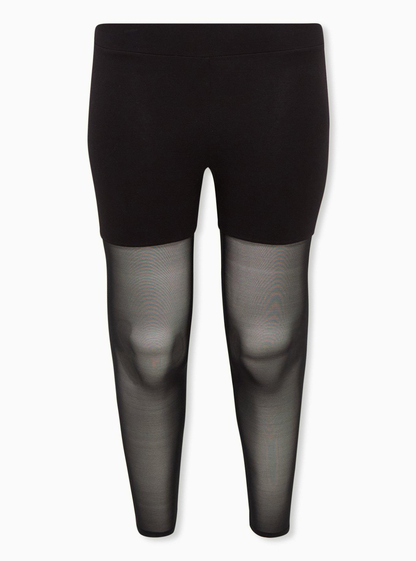 Plus Size - Platinum Stirrup Leggings - Fleece Lined Black - Torrid