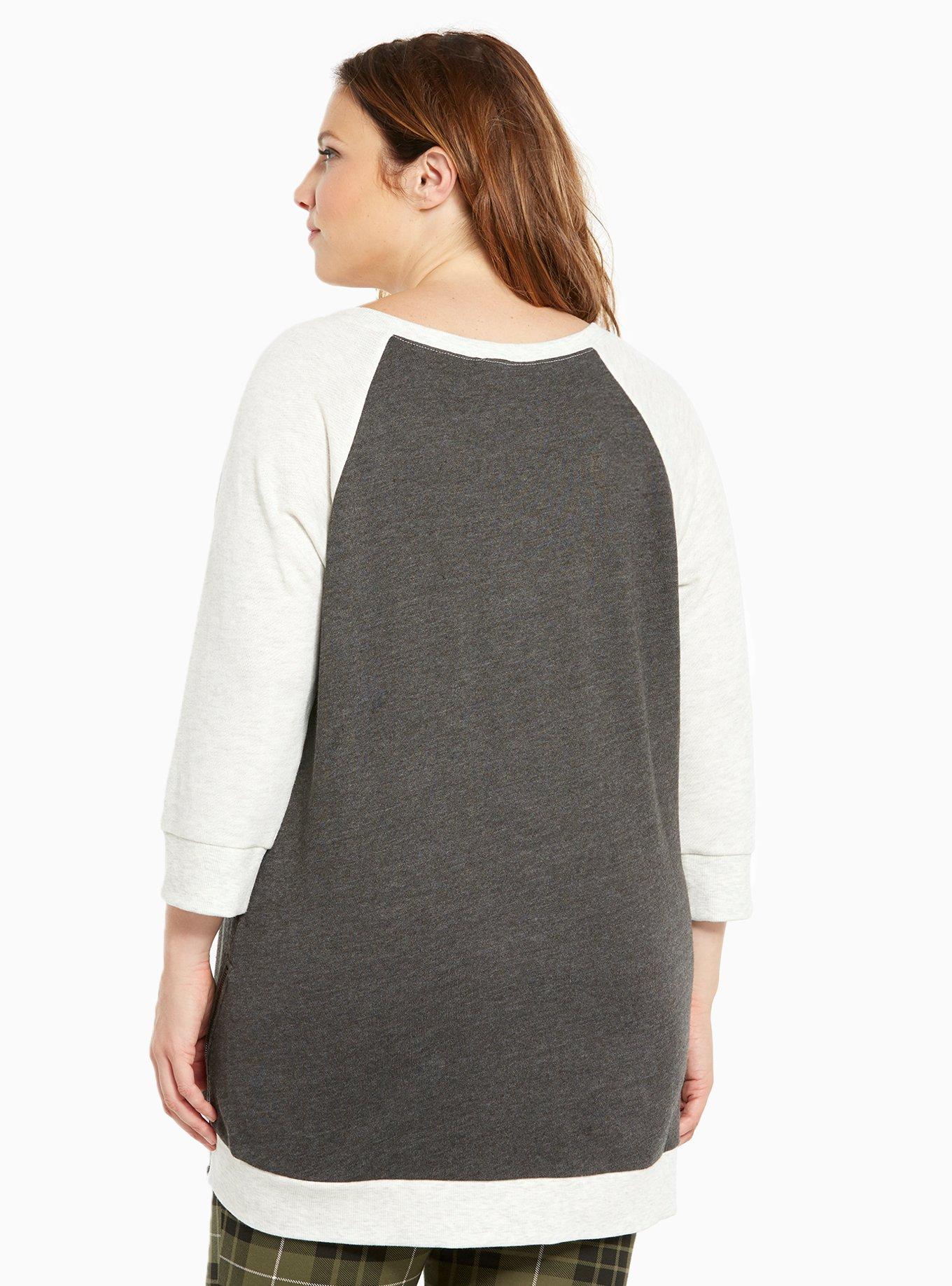 Zipper Side Raglan Sweatshirt, NONEC, alternate
