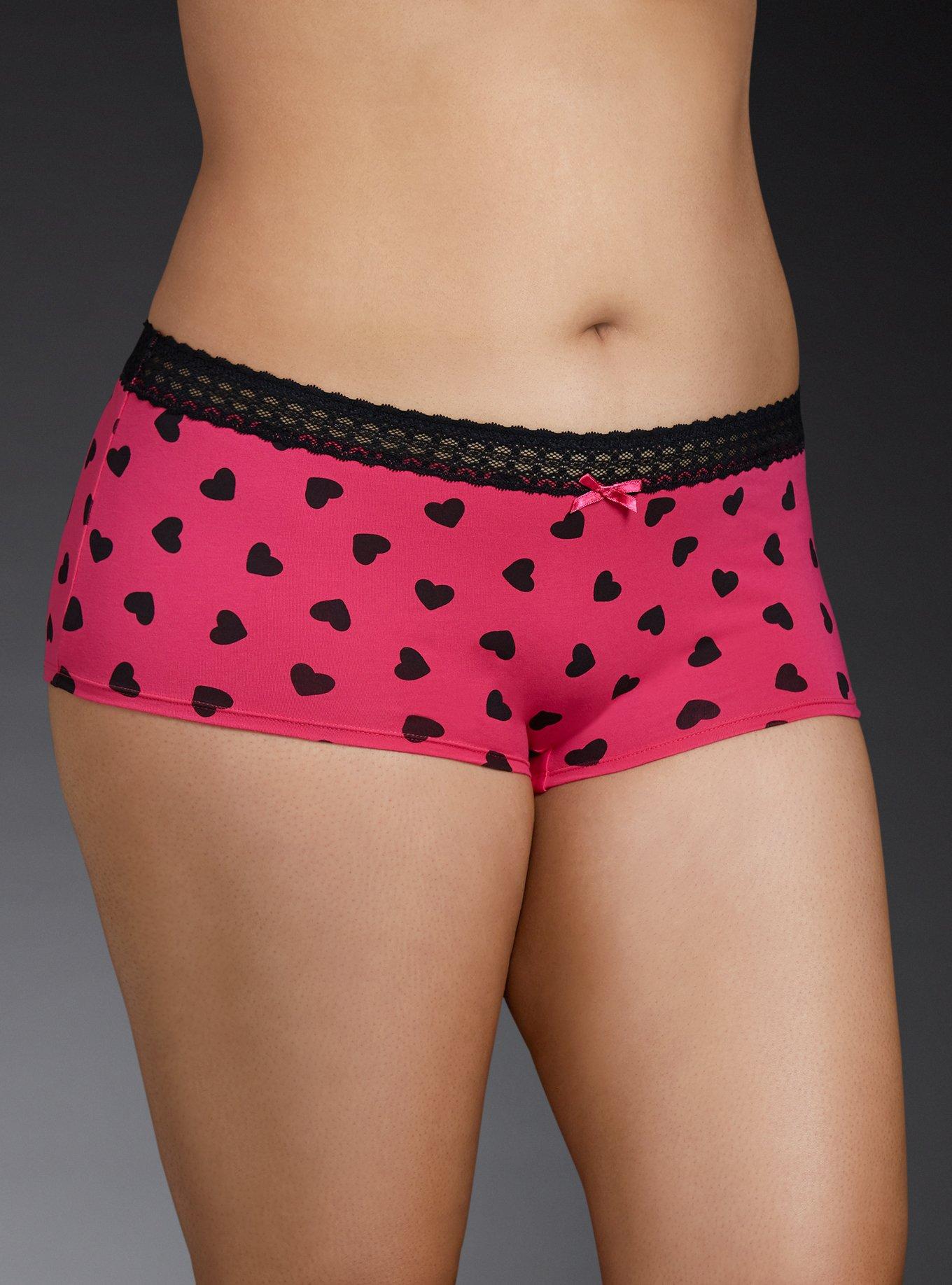 Plus Size Heart Print Cotton Boyshort Panty Torrid